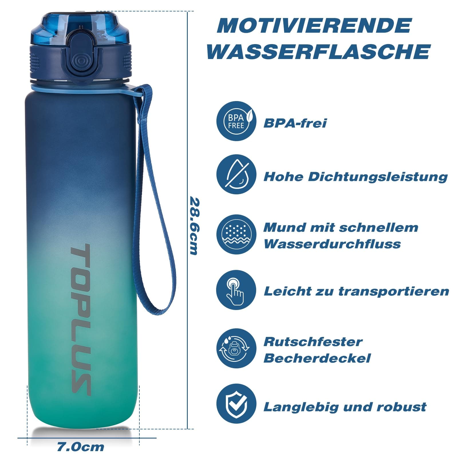 TOPLUS Trinkflasche 1l – Bild 3