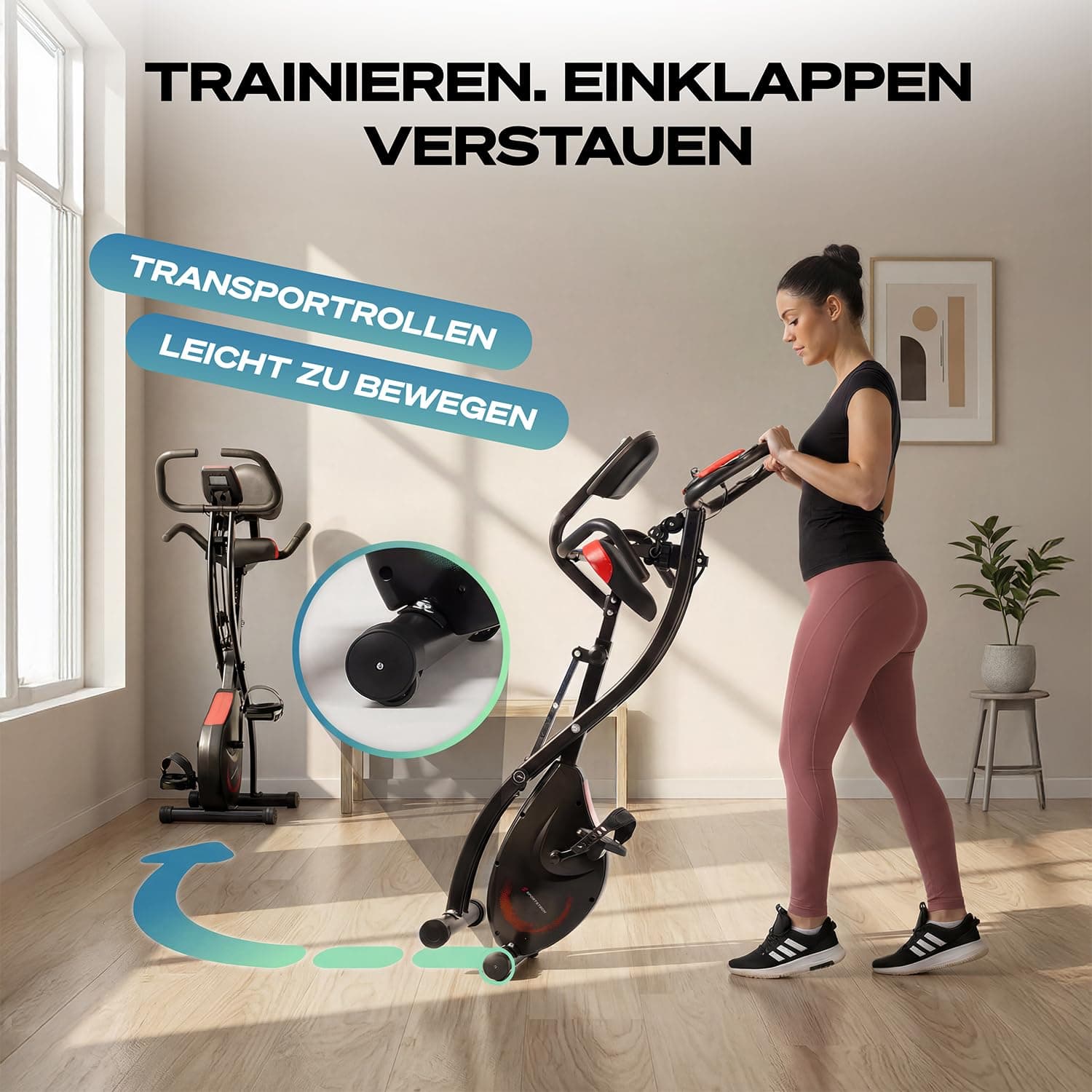 Sportstech Heimtrainer Fahrrad Klappbar X150 – Bild 8