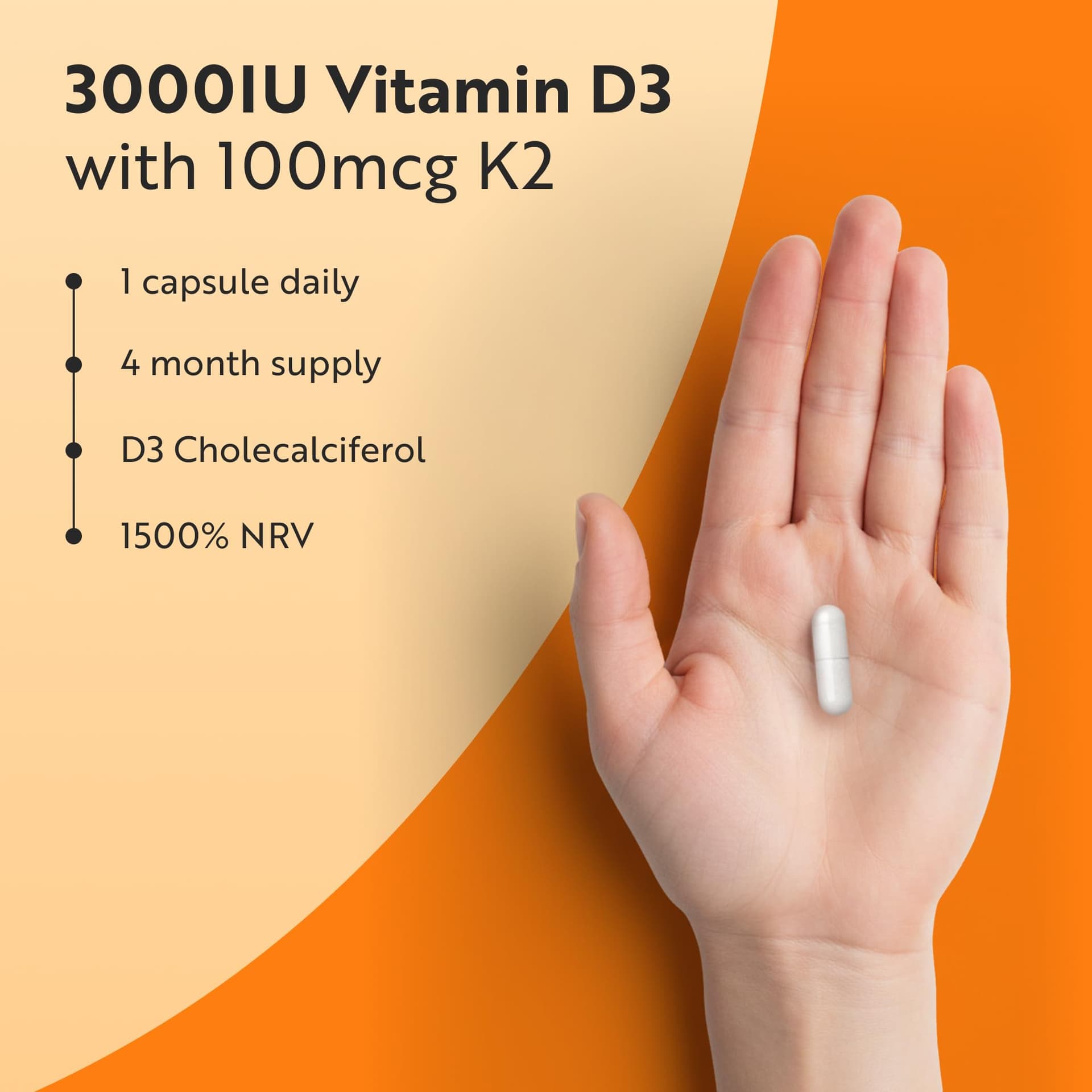 Nutravita Vitamin D3 3000iu & K2 100ug (MK7) – Bild 4