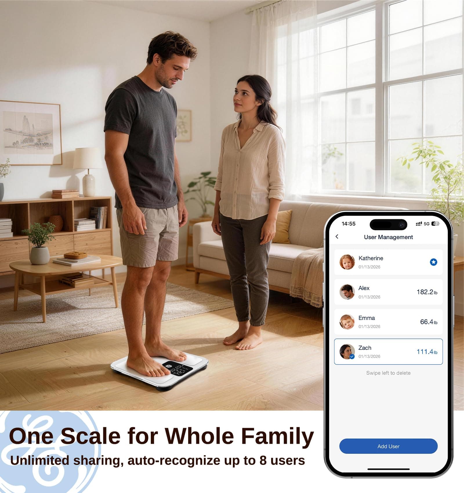 Global eFit Inc. (Manufactured under GE license) GE Smart Scale for Body Weight: Body Fat – Bild 7