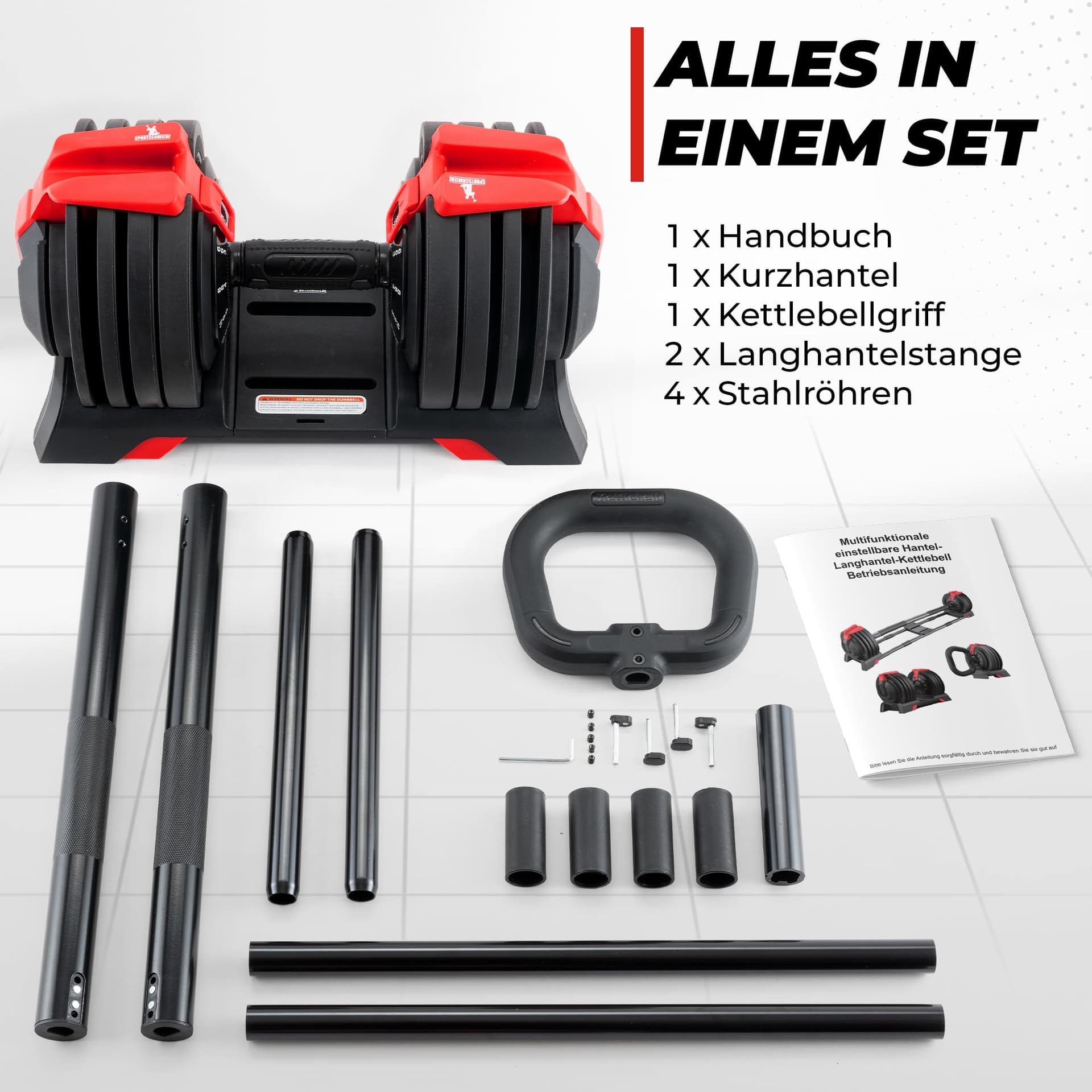 SPORTSCHMIEDE Hanteln Set 3-24kg – Bild 4