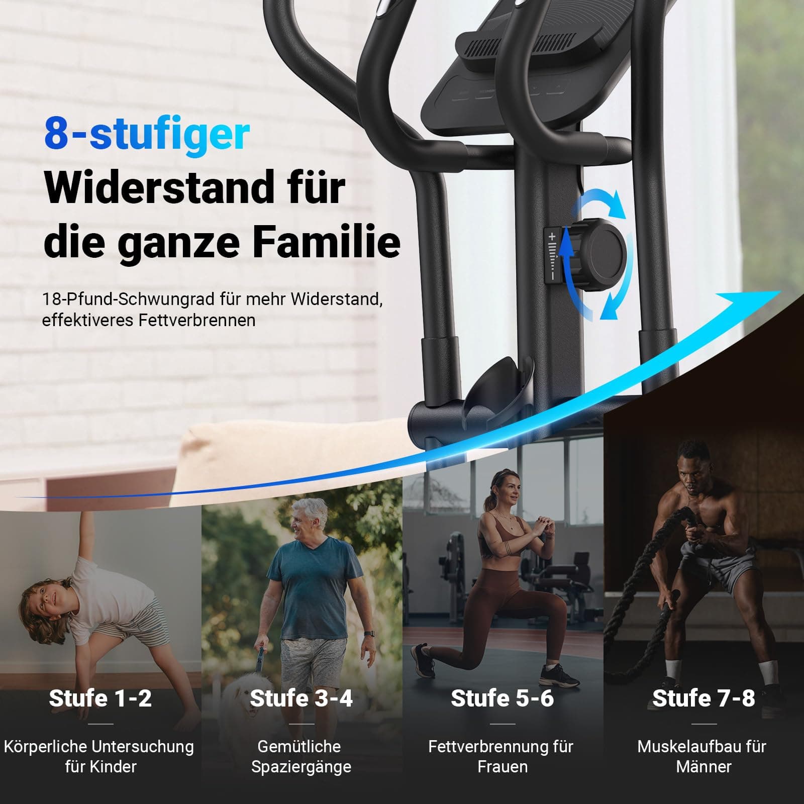 MERACH Crosstrainer für Zuhause mit 47 cm Schrittlänge – Bild 7
