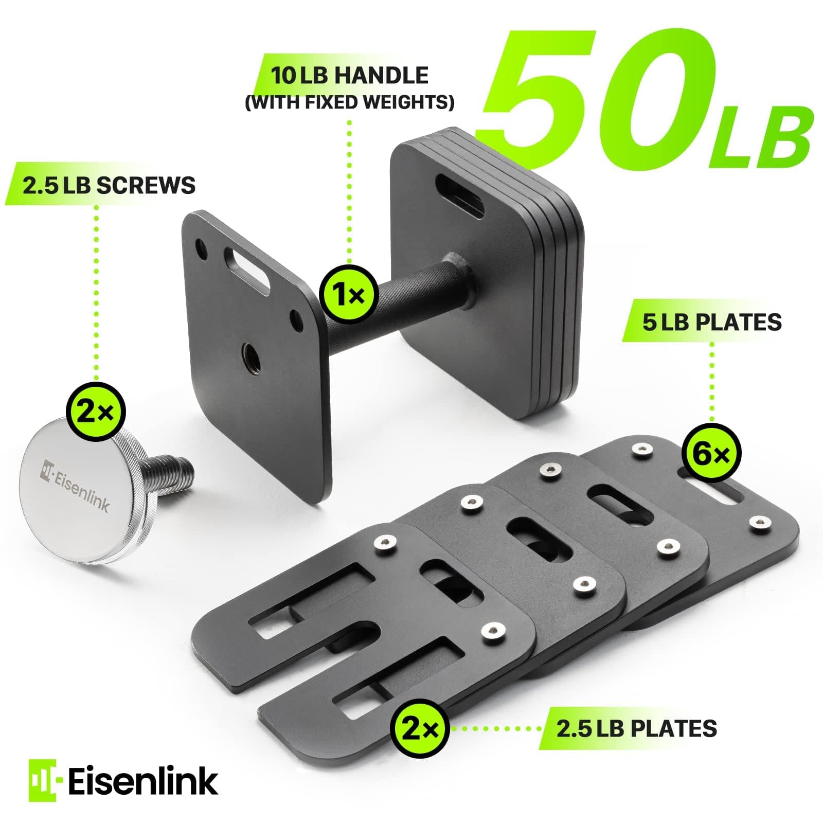 Eisenlink Adjustable Dumbbell, 50lbs – Bild 4