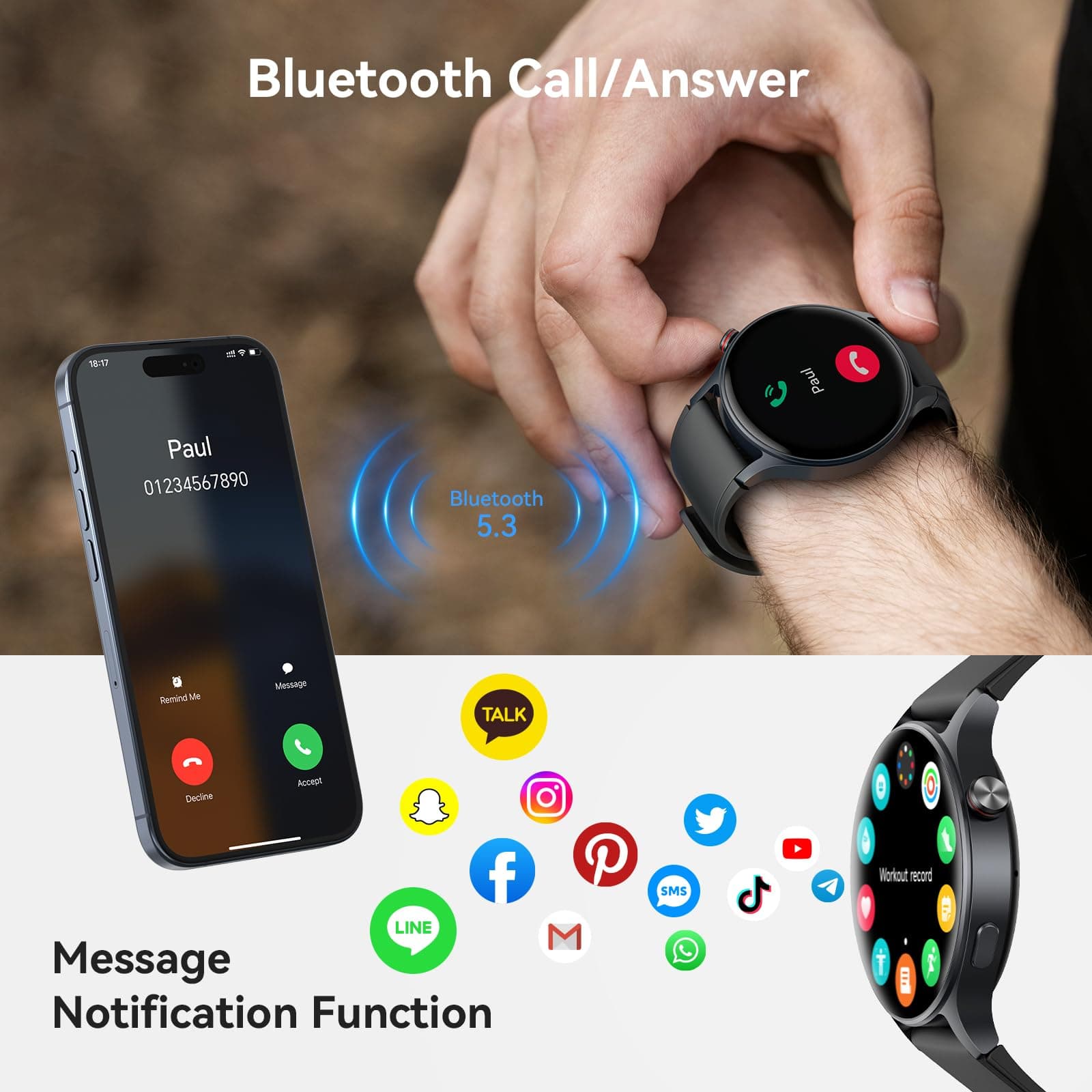 aeac Smart Watch for Men Women – Bild 3