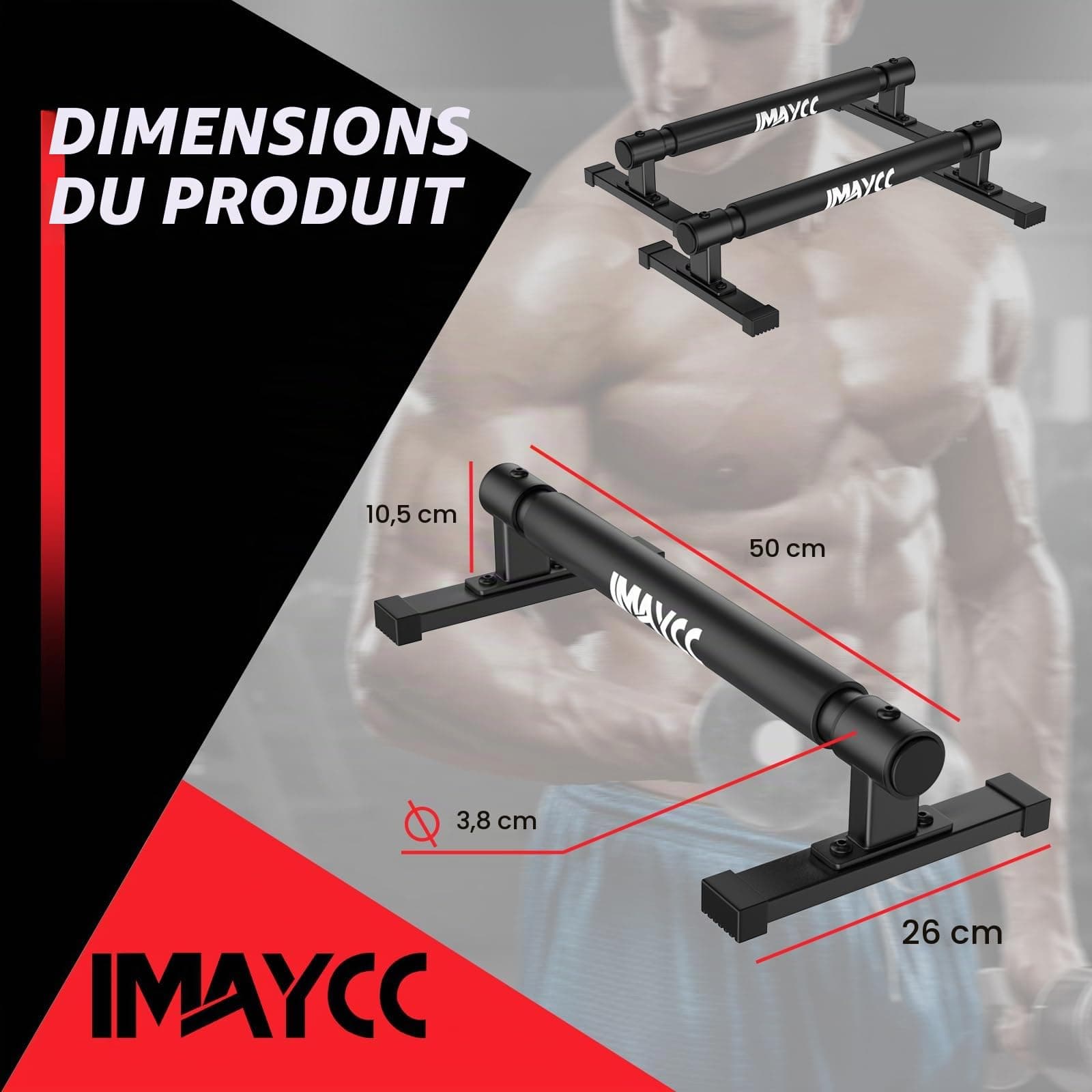 IMAYCC 50CM Poignées de Pompes avec Bandage pour – Bild 2
