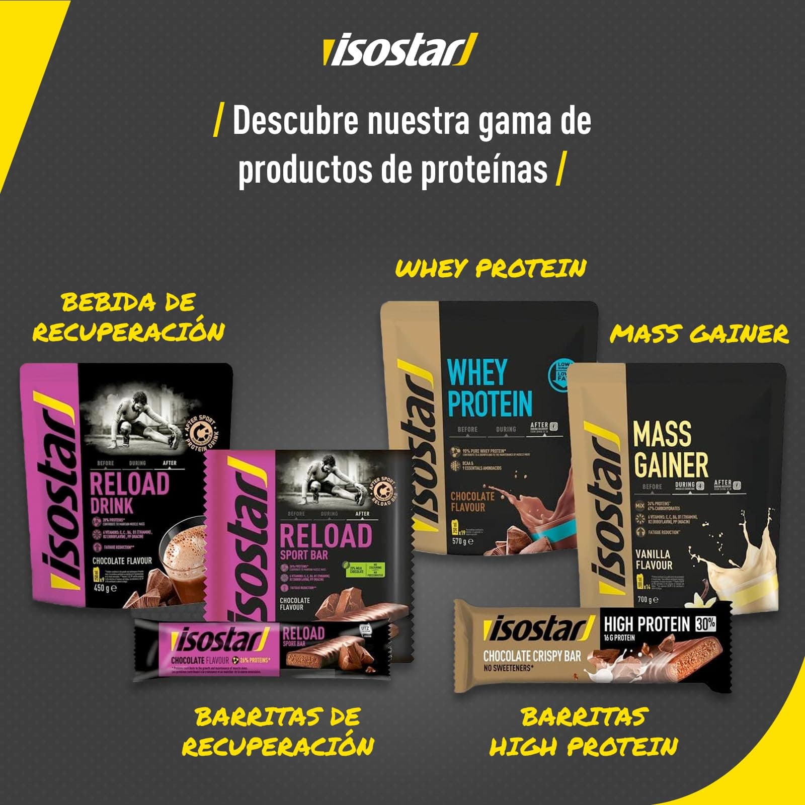 Isostar Mass Gainer Poudre pour Boisson Hyperprotéinée, Vanille, 700 g – Bild 4