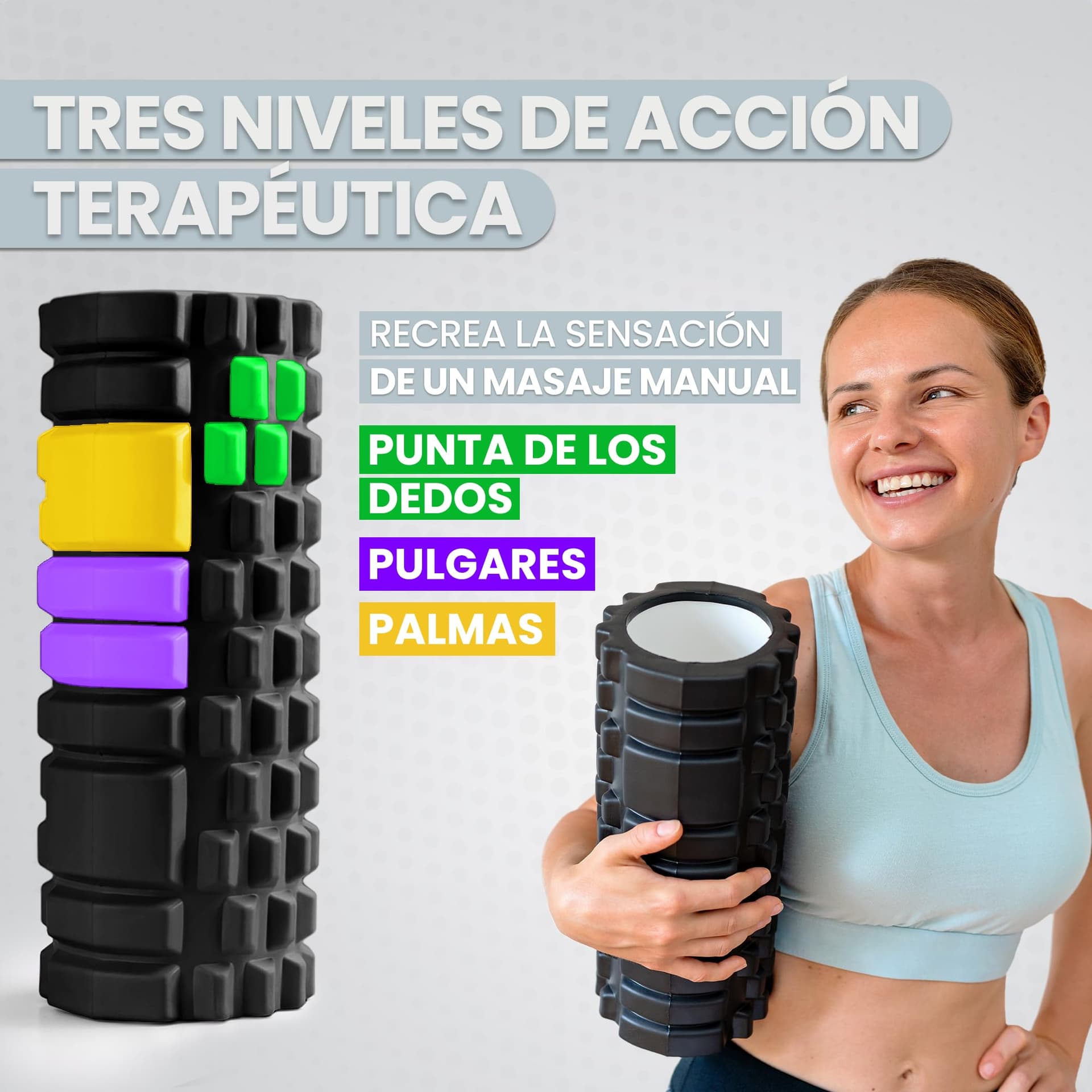 unycos Rodillo para Masajes Musculares【33x14 cm】Resiste 130 kg – Bild 2