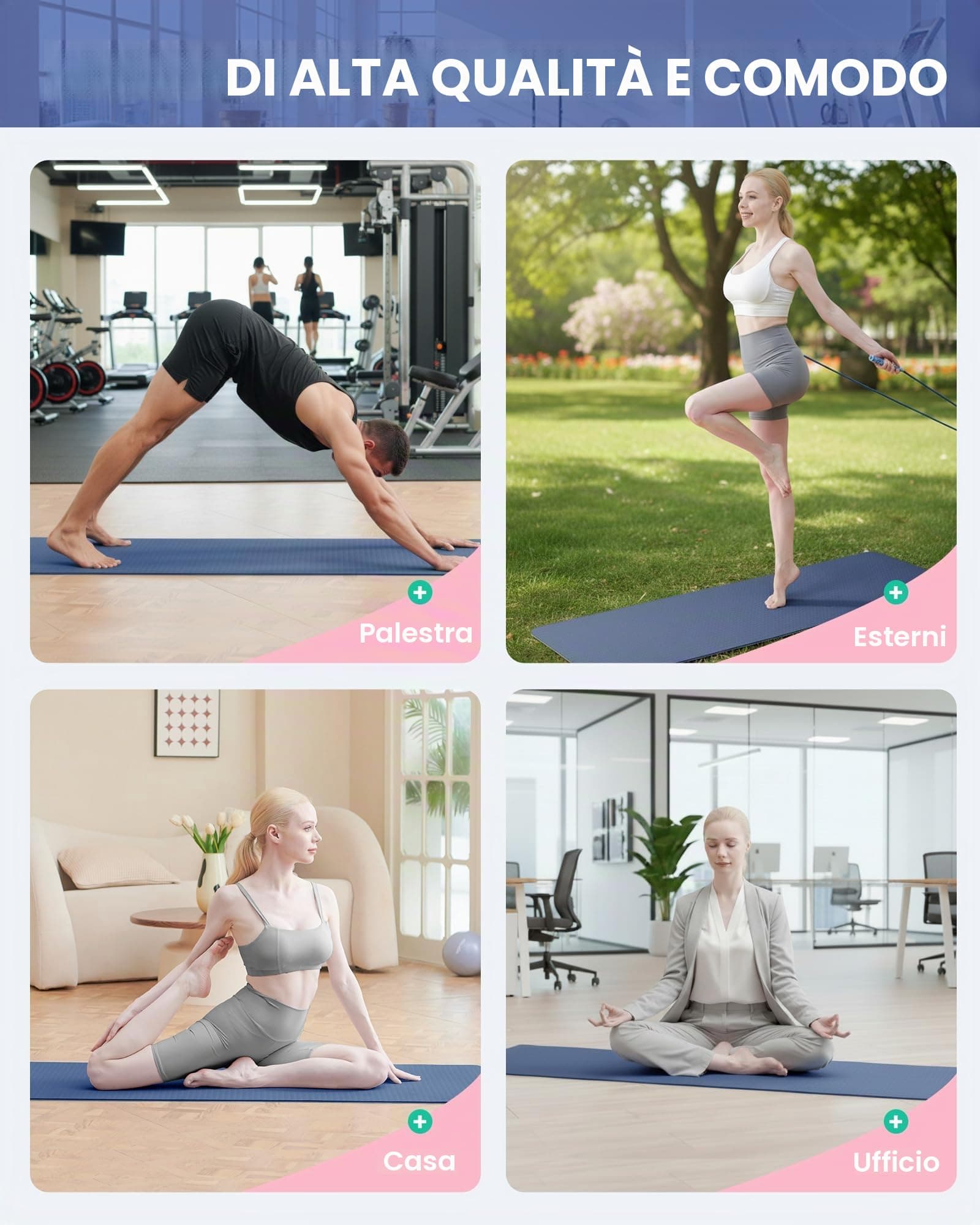 Narwhal Oak & Tea Tapete de Yoga Grueso y Antideslizante Para – Bild 6