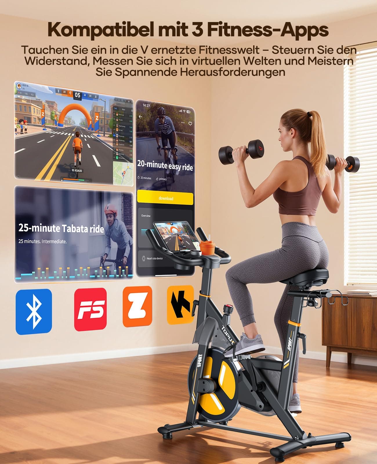 Toputure Neu Heimtrainer Fahrrad mit Elektr. – Bild 6