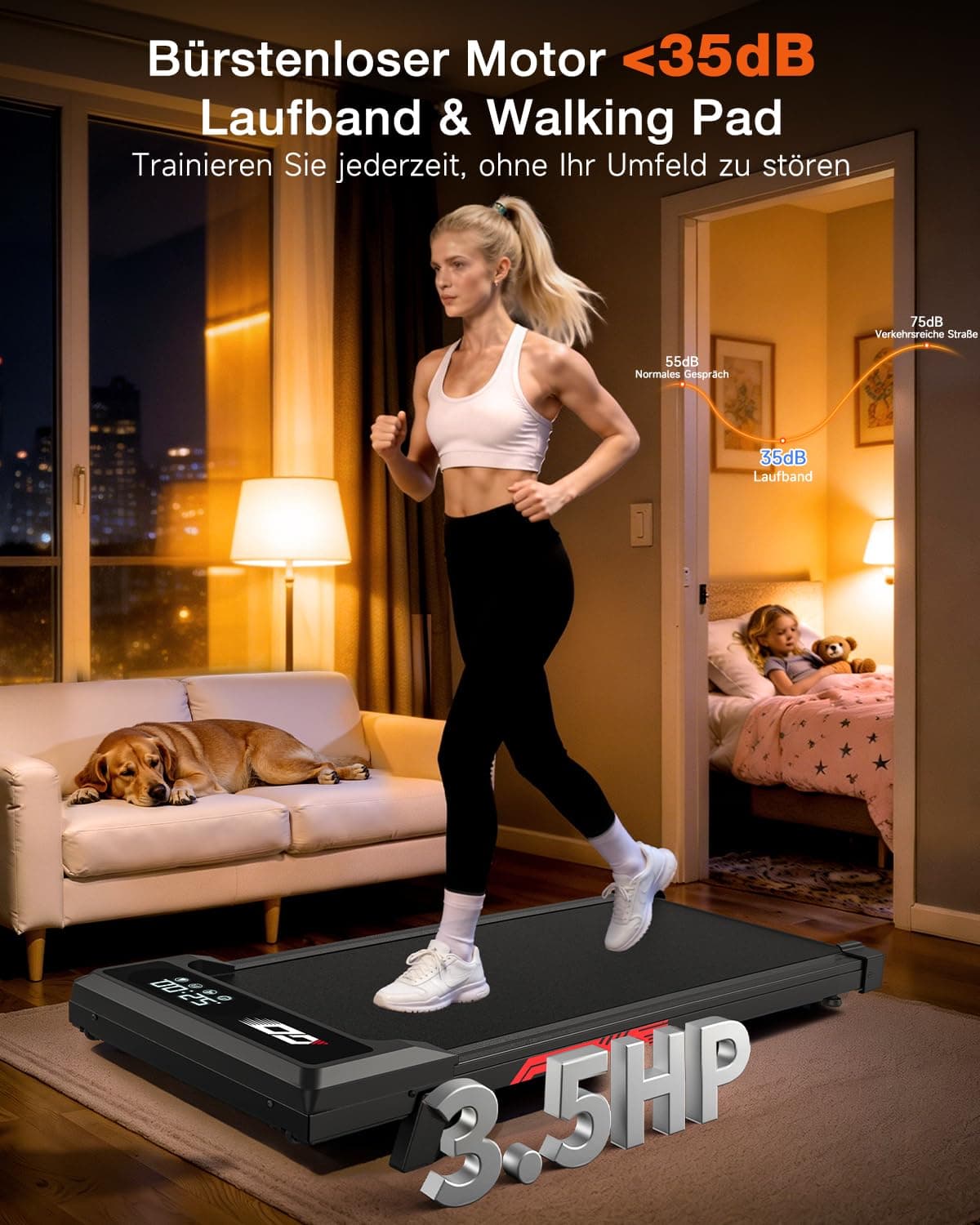 ApexPrime Sports Laufband klappbar elektrisch mit 9 % Steigung – Bild 6
