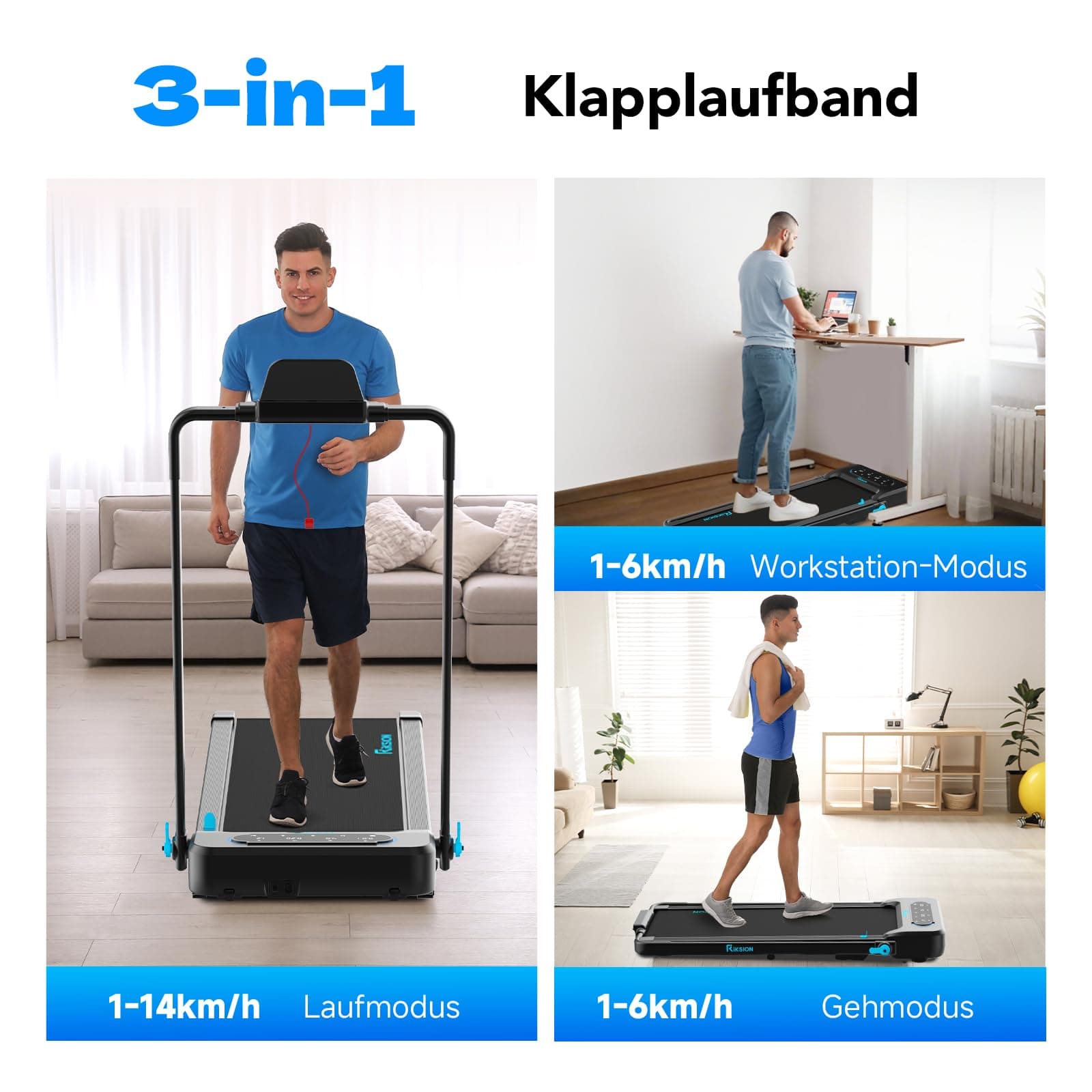 Riksion Laufband für Zuhause mit Neigung – Bild 6