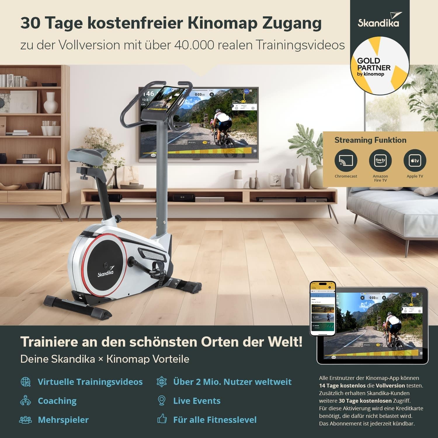 Skandika Ergometer Morpheus | Heimtrainer für Zuhause, 12 kg – Bild 4