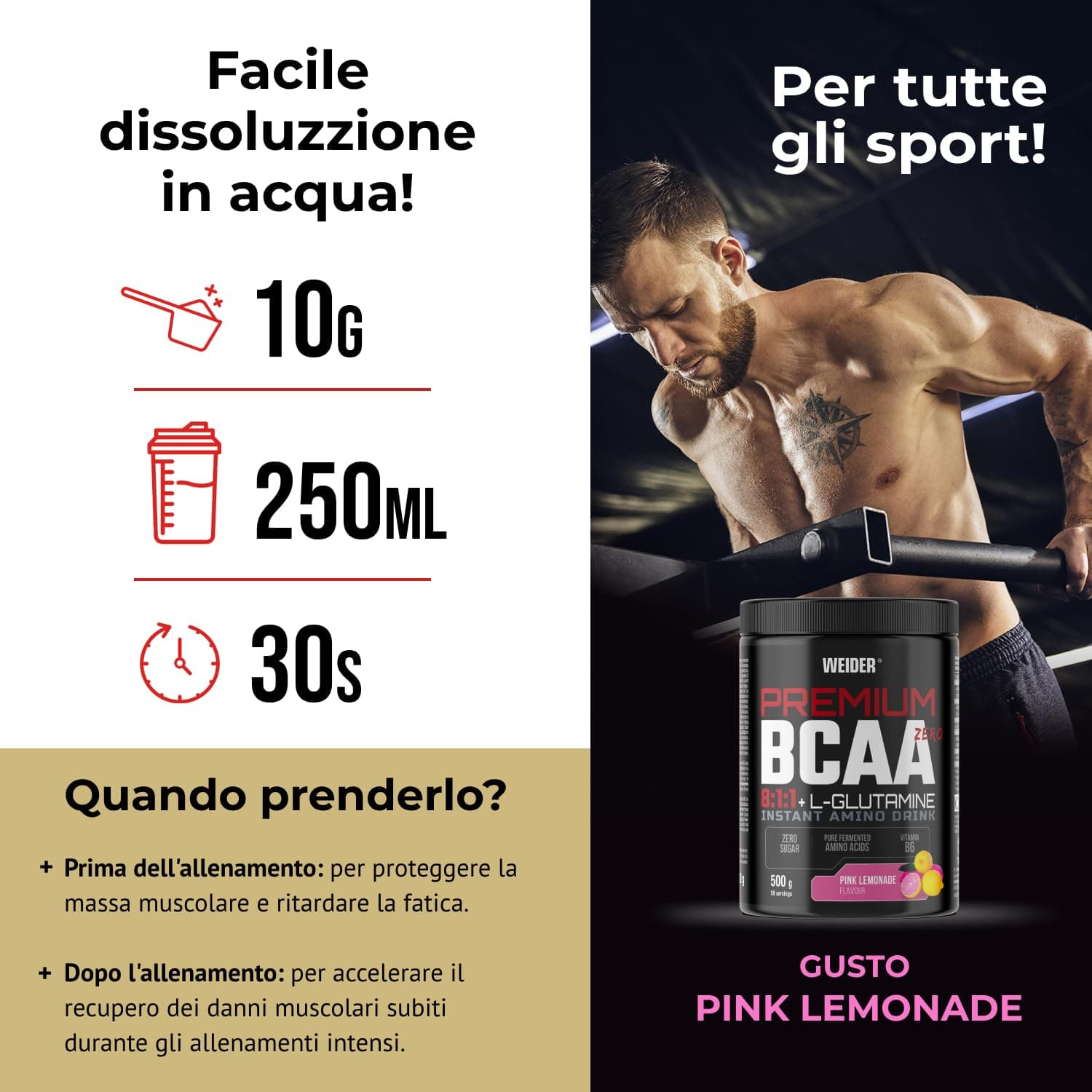 Weider Premium BCAA 8:1:1 + L-Glutamine (500g – Bild 4