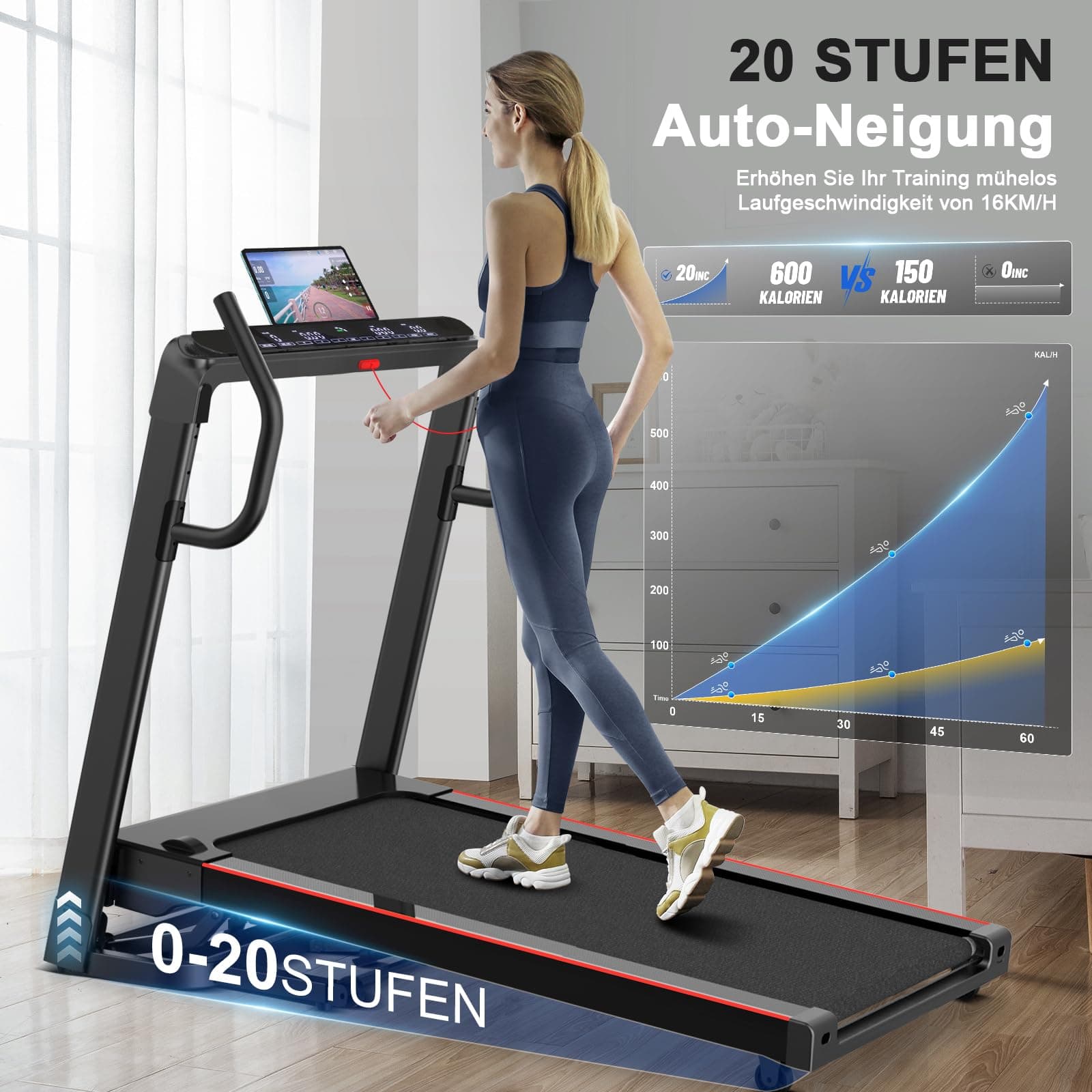 Decorcn Profi Laufband für Zuhause Klappbar – Bild 6