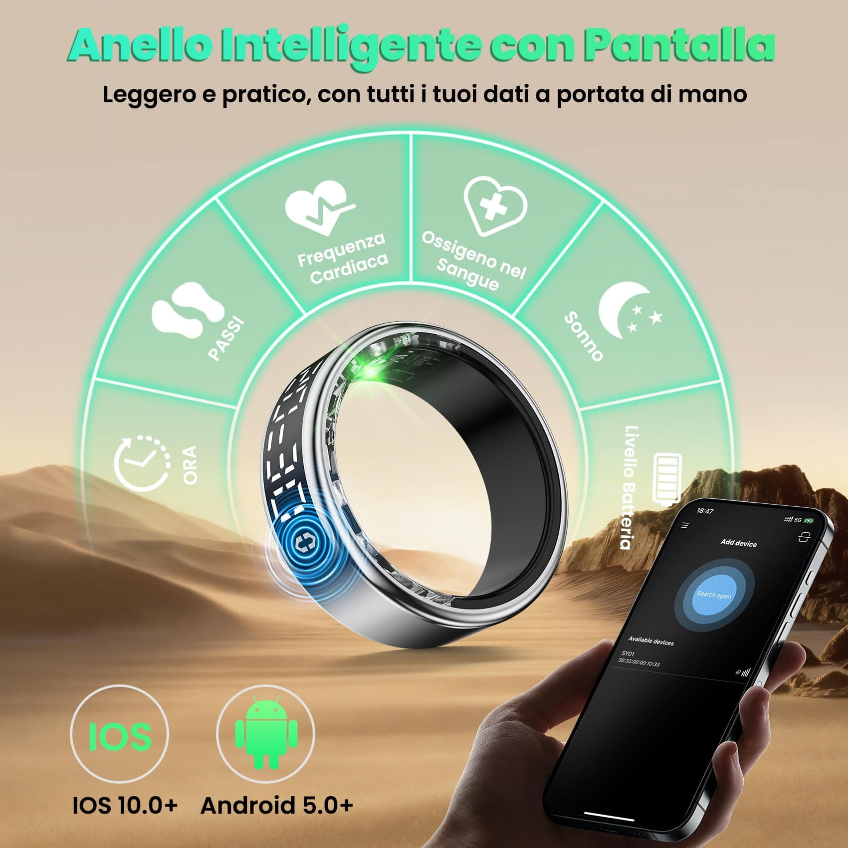 Gulemfy Smart Ring per Uomo Donna – Bild 2