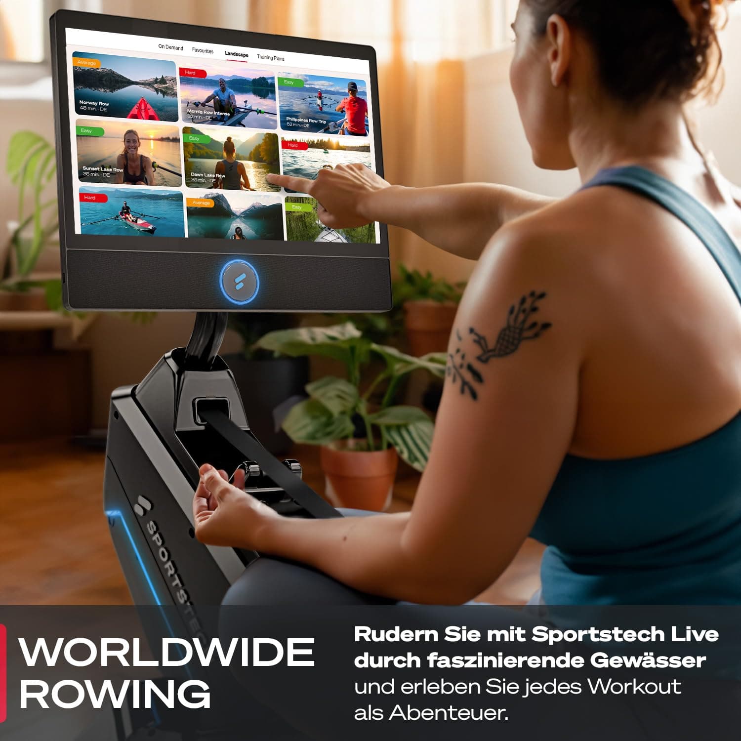 Sportstech Premium Rudergerät für zuhause + 21.5" Touch – Bild 6