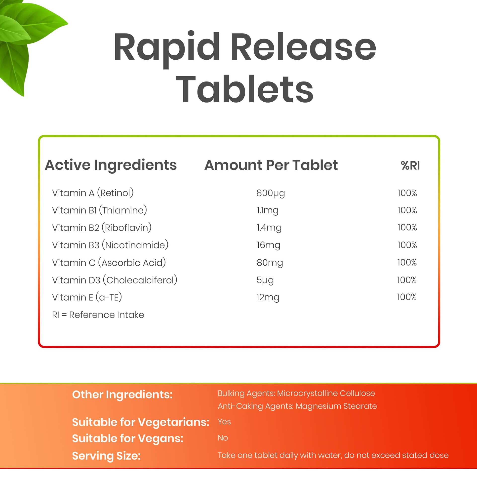 Red Label Health Multivitamin 360 Tablets (1 Year Supply) – Bild 2