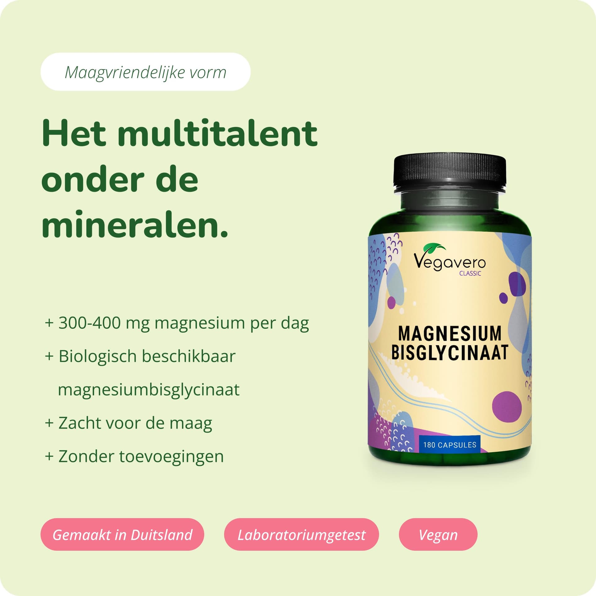 Vegavero Magnesium Bisglycinate 300 mg | 180 G – Bild 2