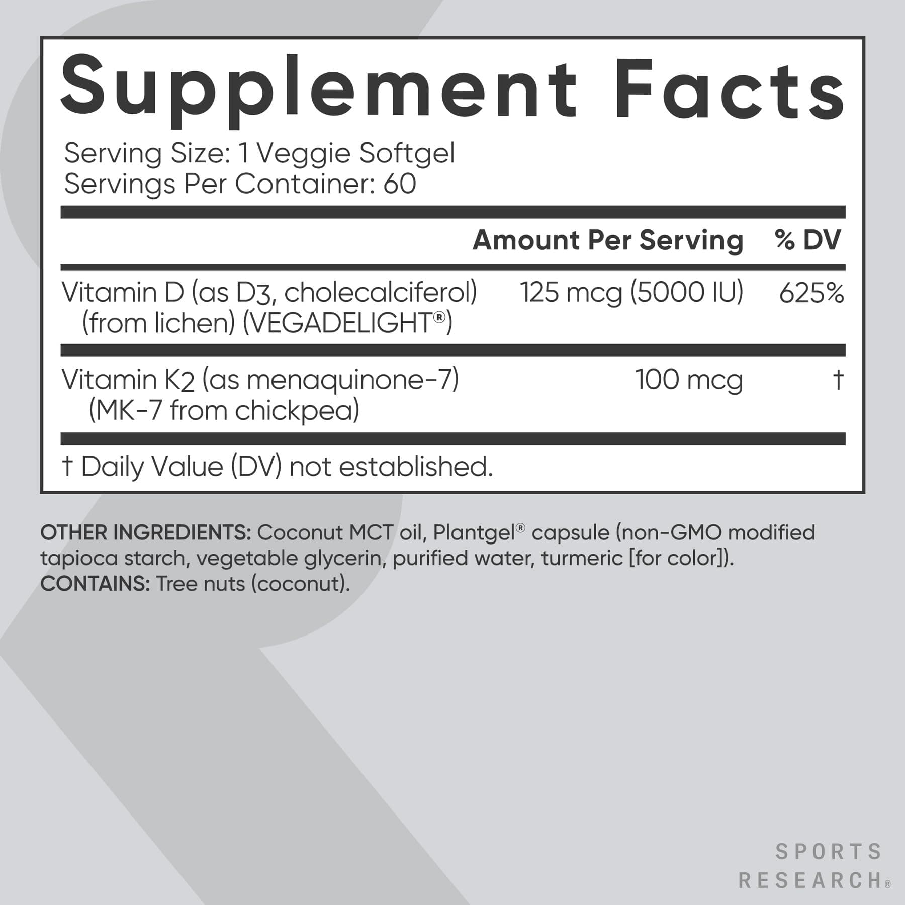 Sports Research ® Vitamin D3 + K2 w/ Coconut Oil – Bild 5