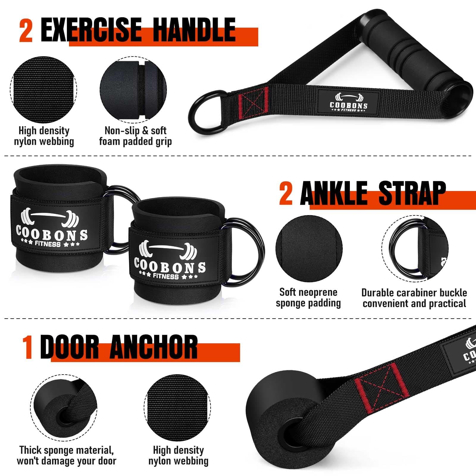 COOBONS FITNESS Heavy Resistance Bands for Working Out, 300LBS – Bild 4
