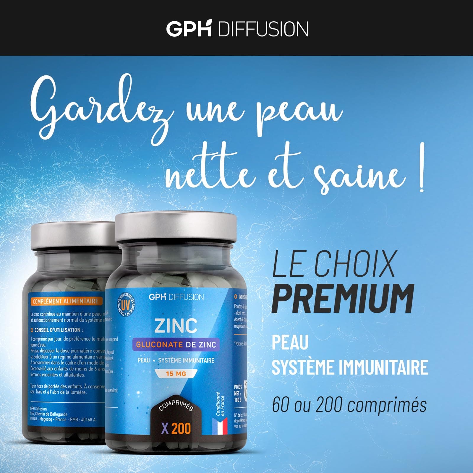 GPH DIFFUSION Gluconate de Zinc - 15 mg – Bild 3