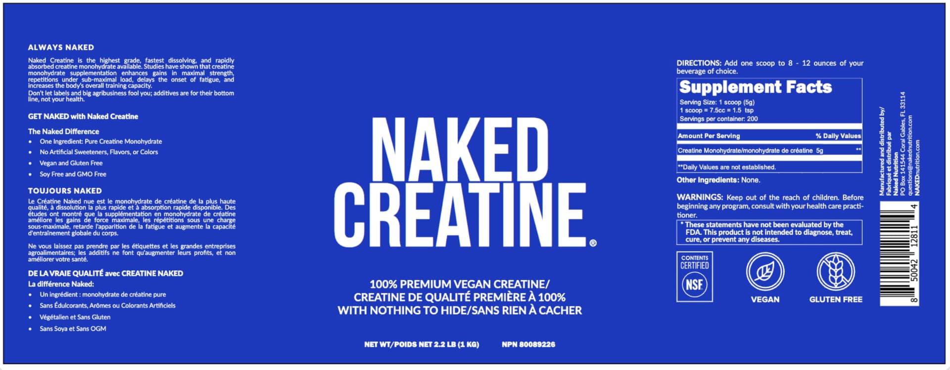 NAKED Pure Micronized Creatine Monohydrate – 200 Servings, 1,000g – Bild 8