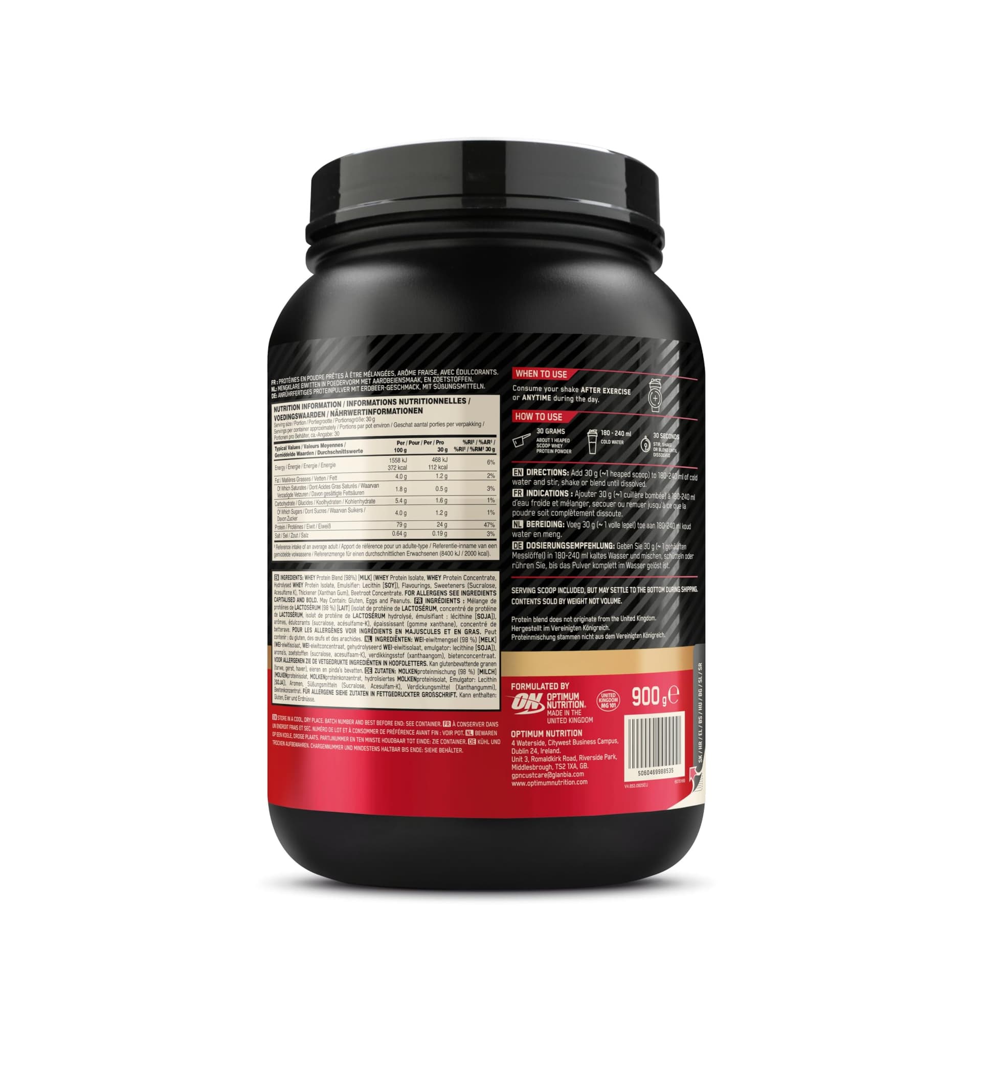 Optimum Nutrition Gold Standard 100% Whey, Proteína en Polvo, Sabor Fresa Deliciosa, 900g – Bild 8