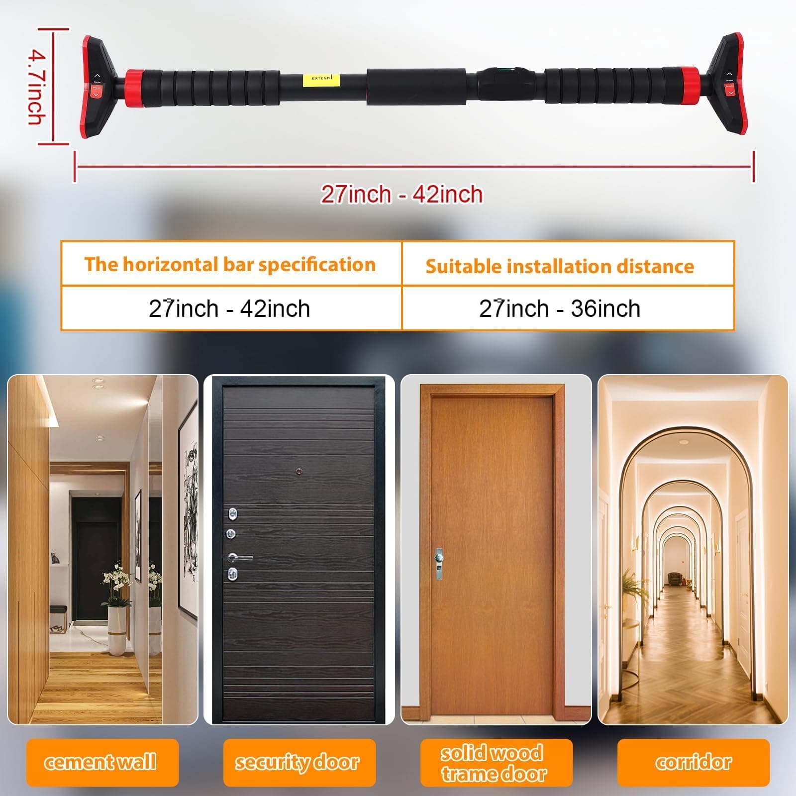 IDEALHOUSE Doorway Pull Up Bar Without Screw – Bild 2
