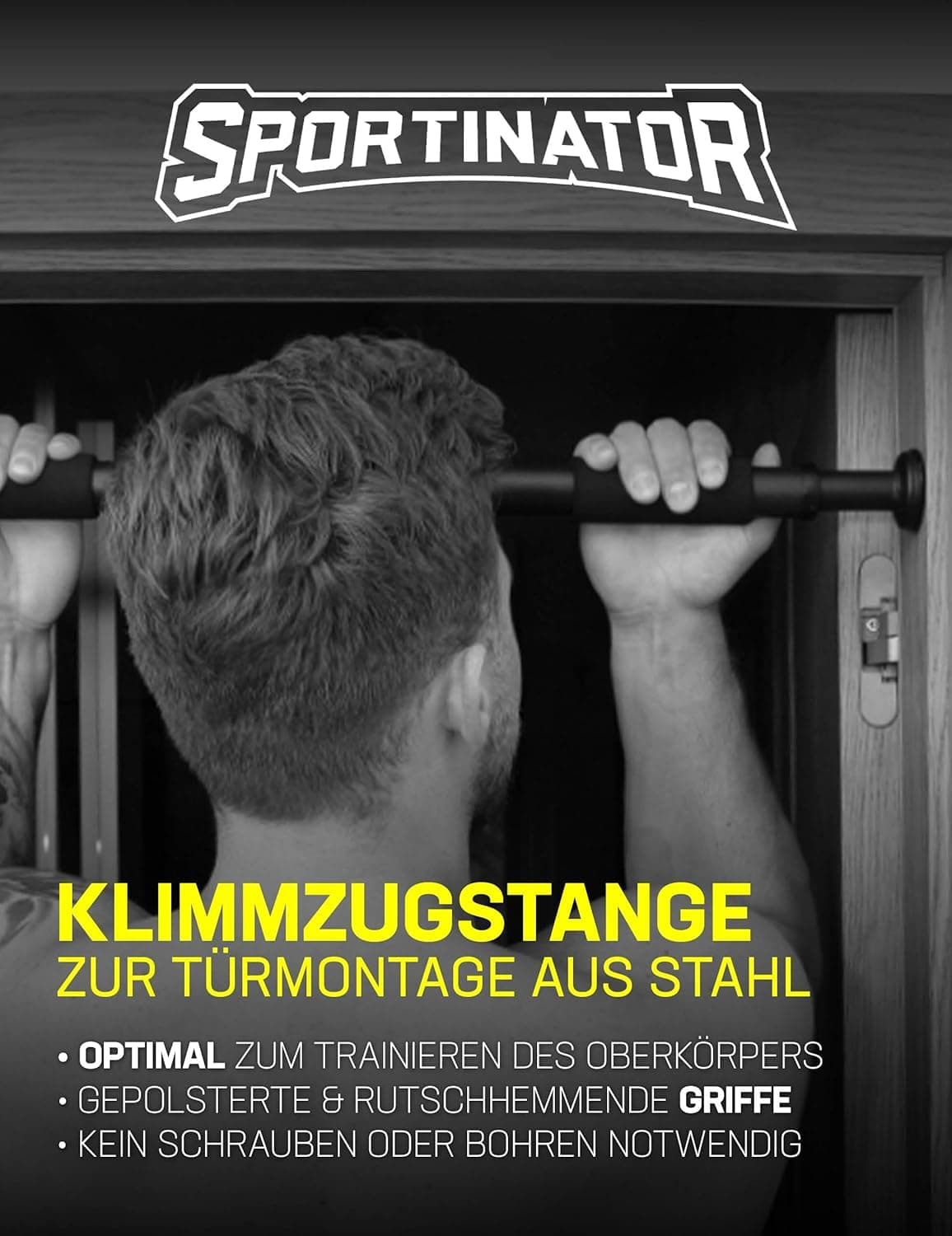SPORTINATOR ® Klimmzugstange zum Einspannen im Türrahmen – Bild 2