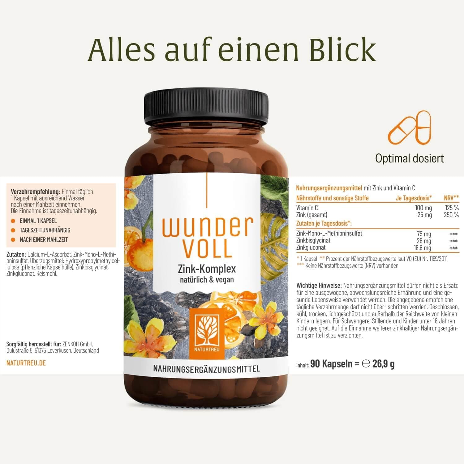 NATURTREU ® Zink hochdosiert 25mg – Bild 3