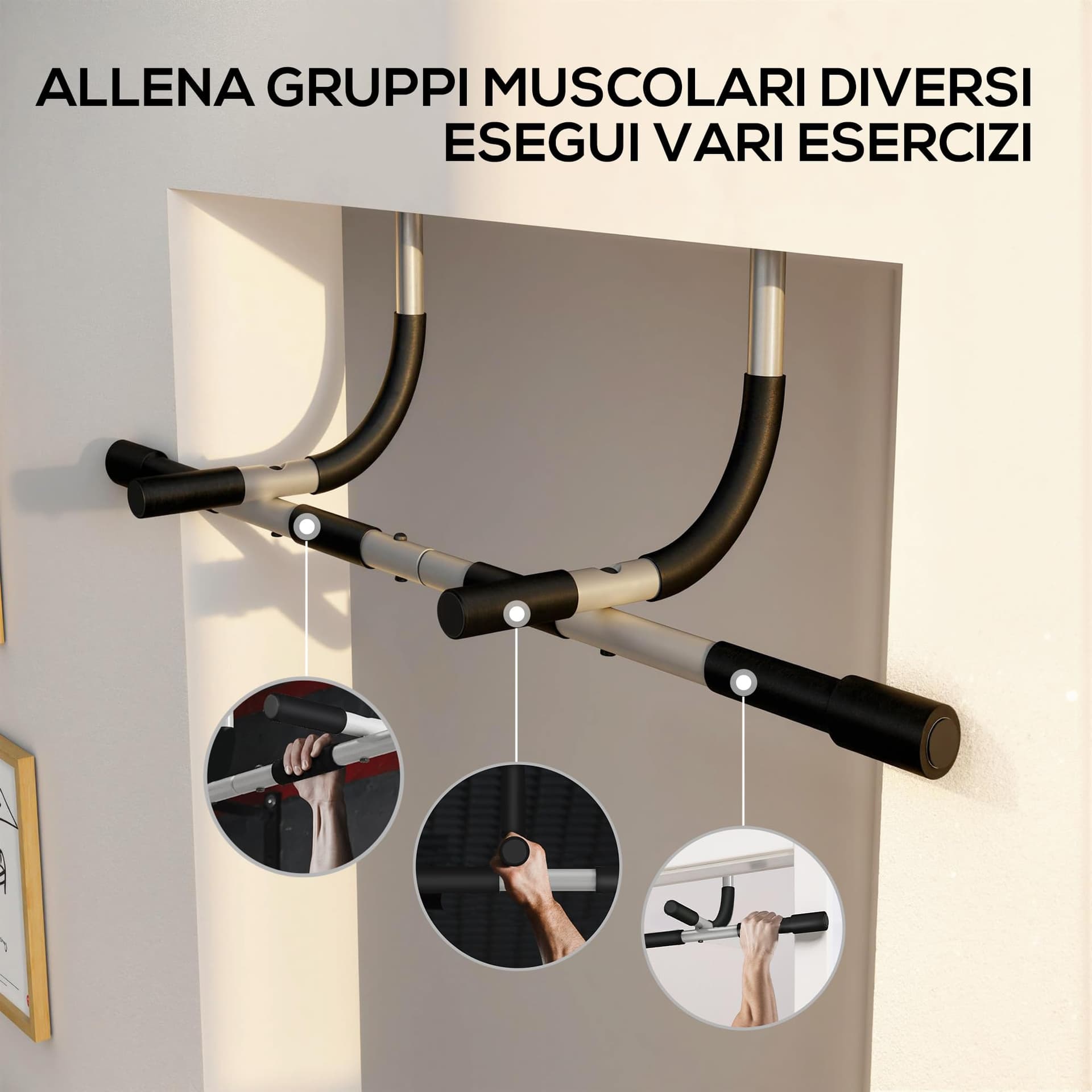HOMCOM Barra per Trazioni a Pressione per Porta – Bild 4