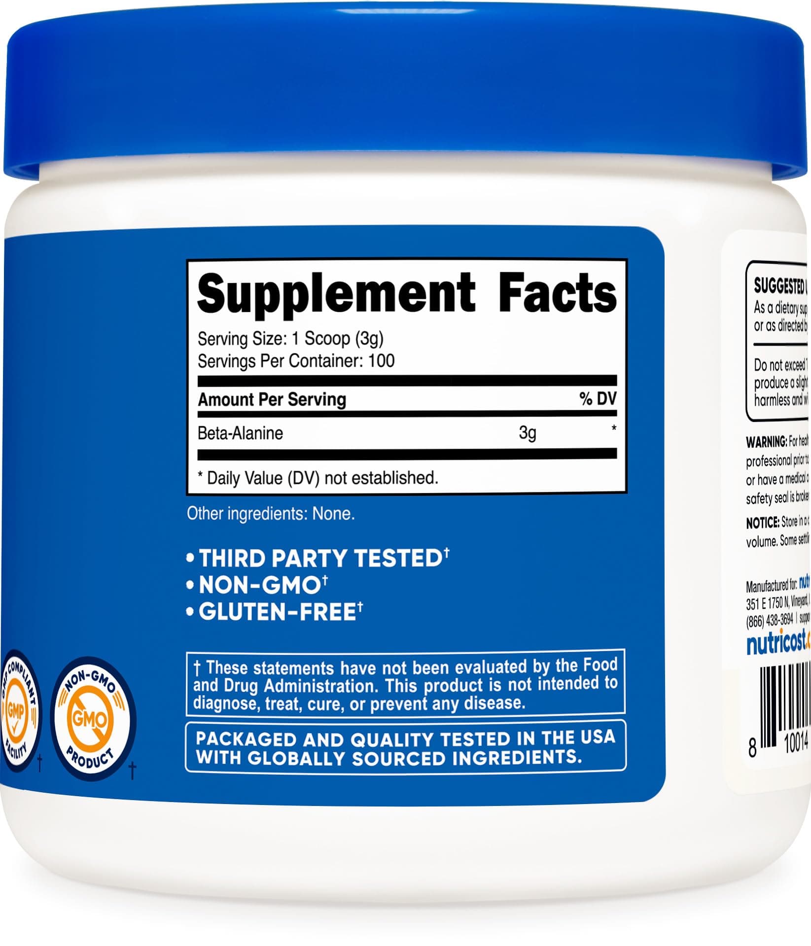 Nutricost Beta Alanine Powder 300 Grams (10.7oz – Bild 5