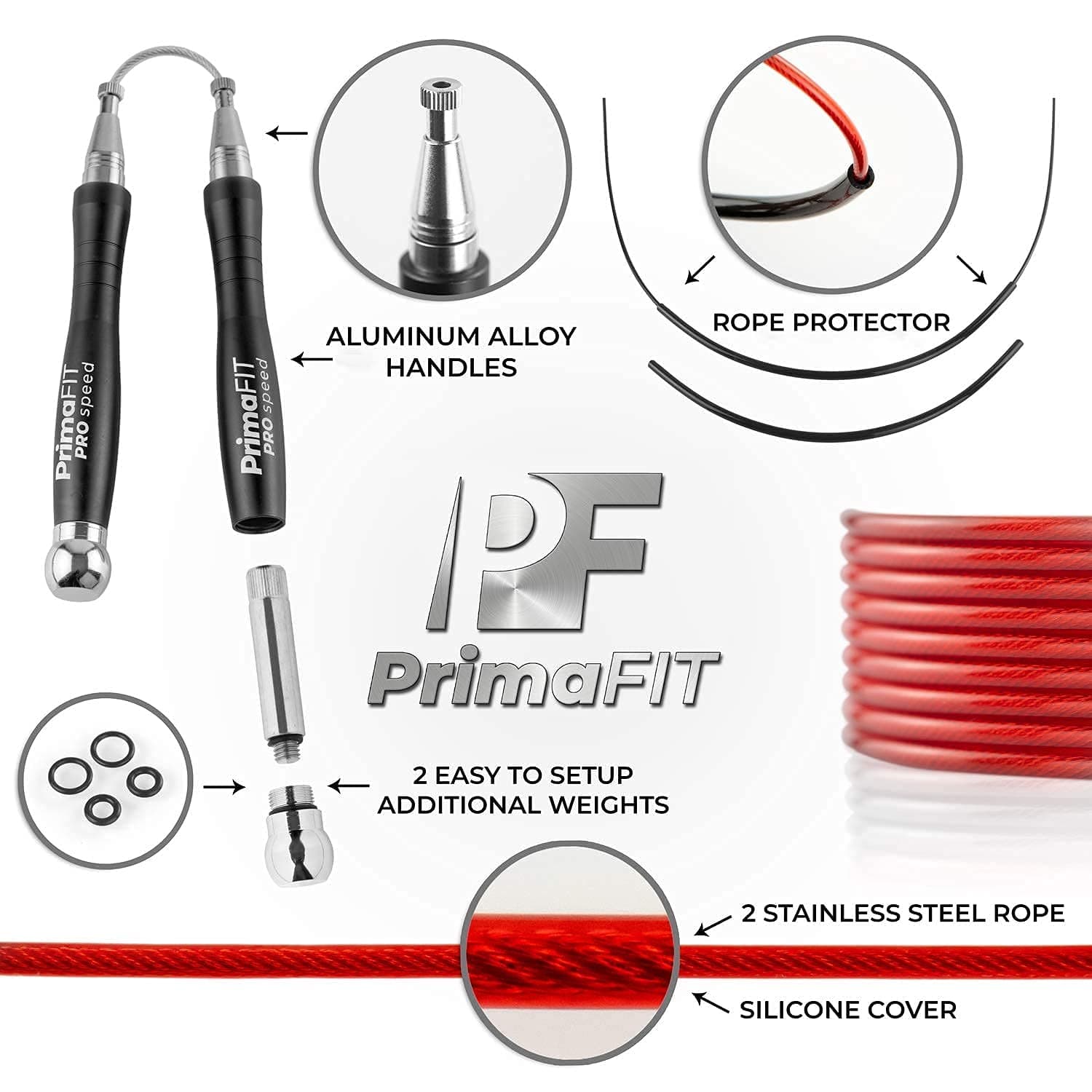 PrimaFit Pro Speed Corde à Sauter Crossfit Adulte Lestée – Bild 4