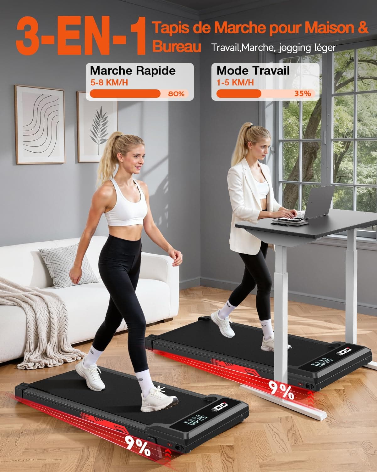 ApexPrime Sports Laufband klappbar elektrisch mit 9% Steigung – Bild 4