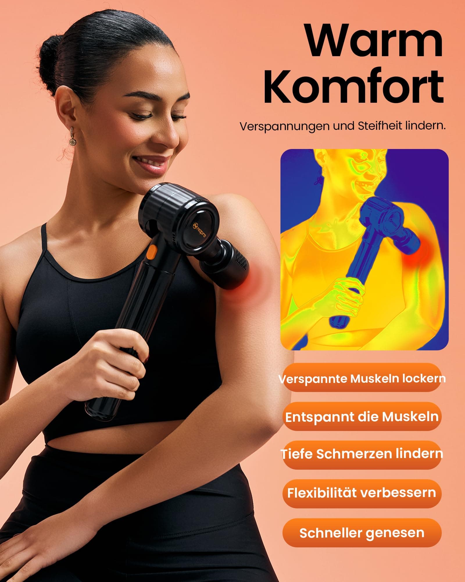 NAPRE Massagepistole mit Wärme und Kälte,NAPRE Massage Gun – Bild 4