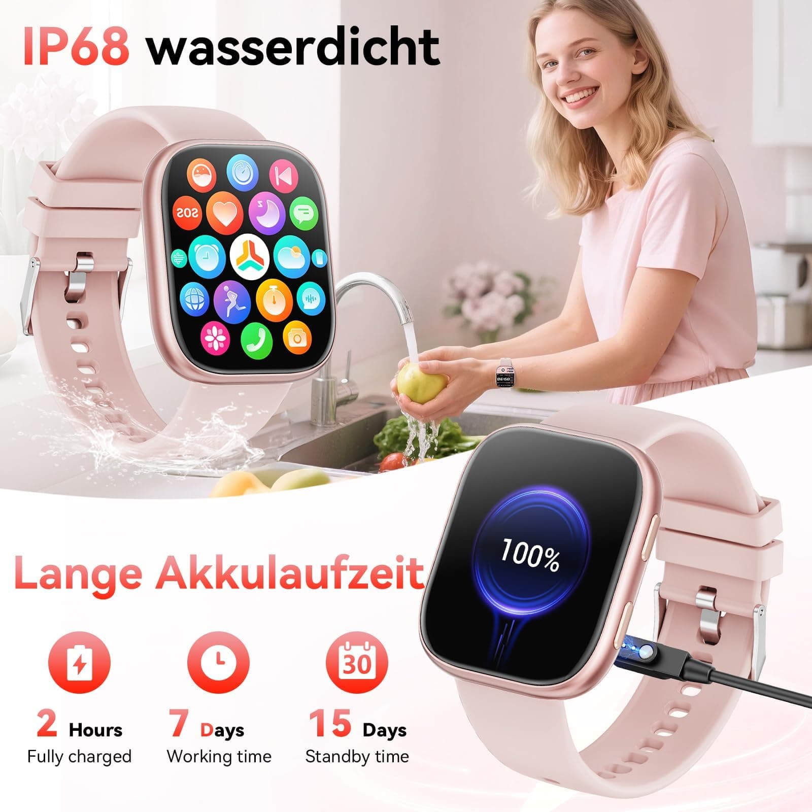 Mingtawn Smartwatch Damen Herren – Bild 5
