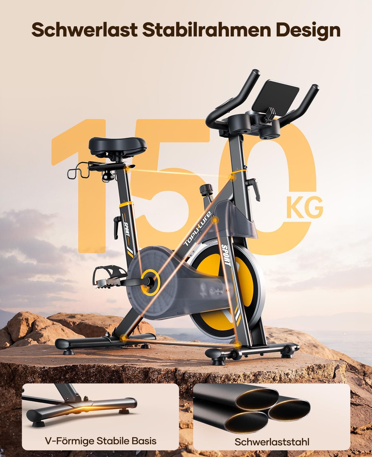 Toputure Neu Heimtrainer Fahrrad mit Elektr. – Bild 5