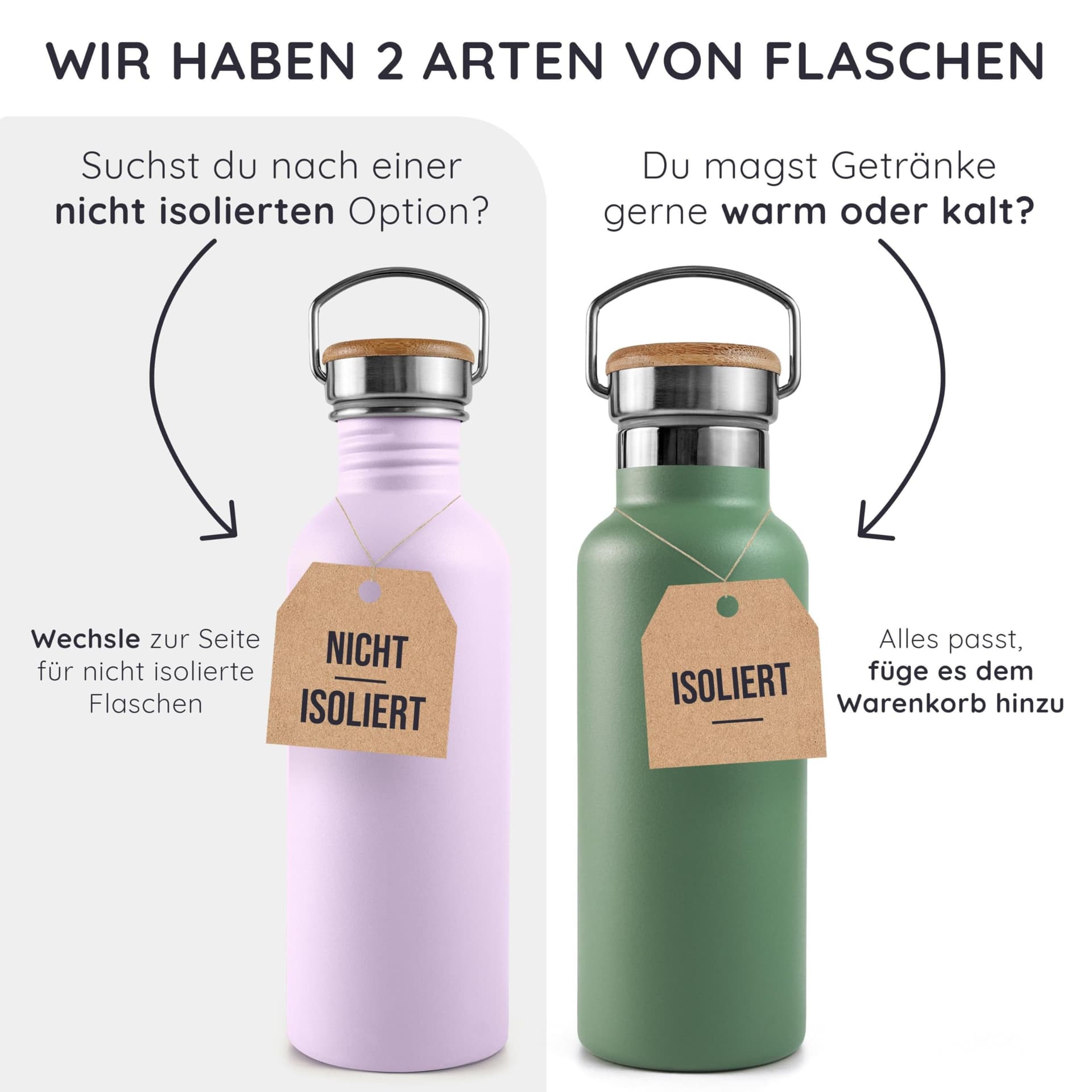 Bambaw Isolierte Wasserflasche 1l – Bild 6