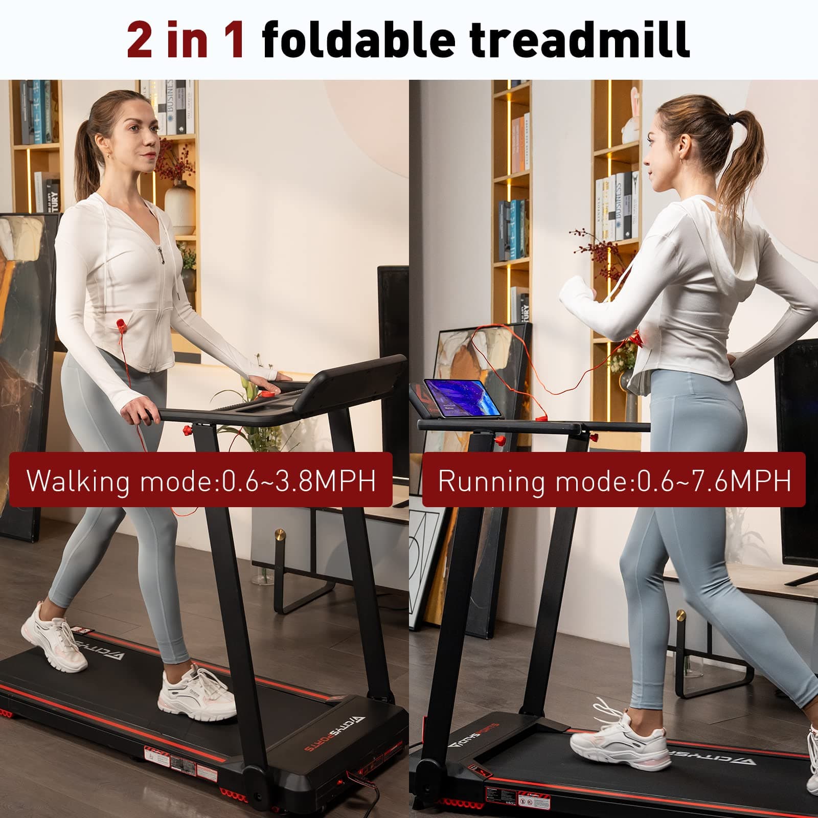 CITYSPORTS Tapis Roulant Elettrico Pieghevole 1-12km/h – Bild 8