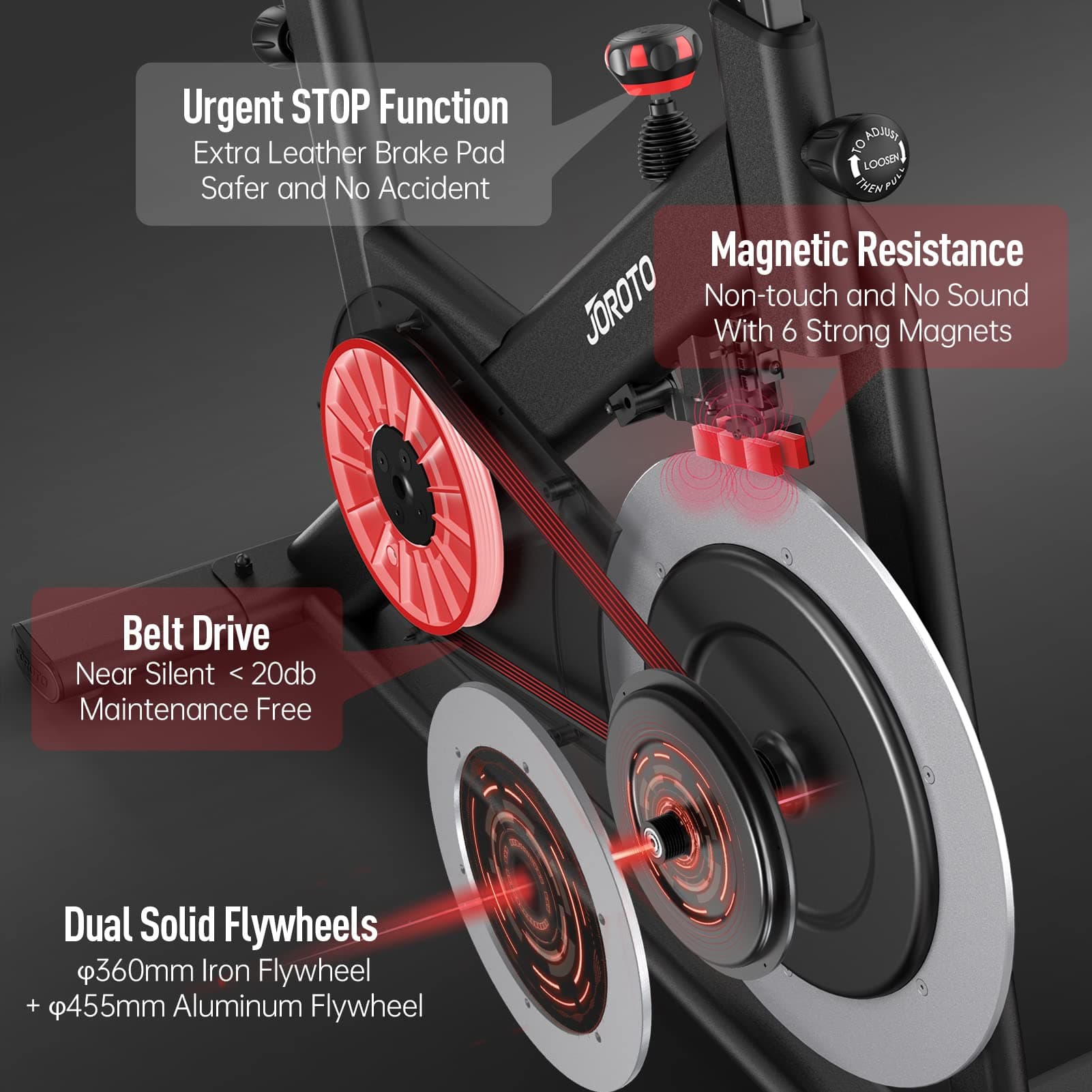 JOROTO X4S Bluetooth Heimtrainer Fahrrad – Bild 3