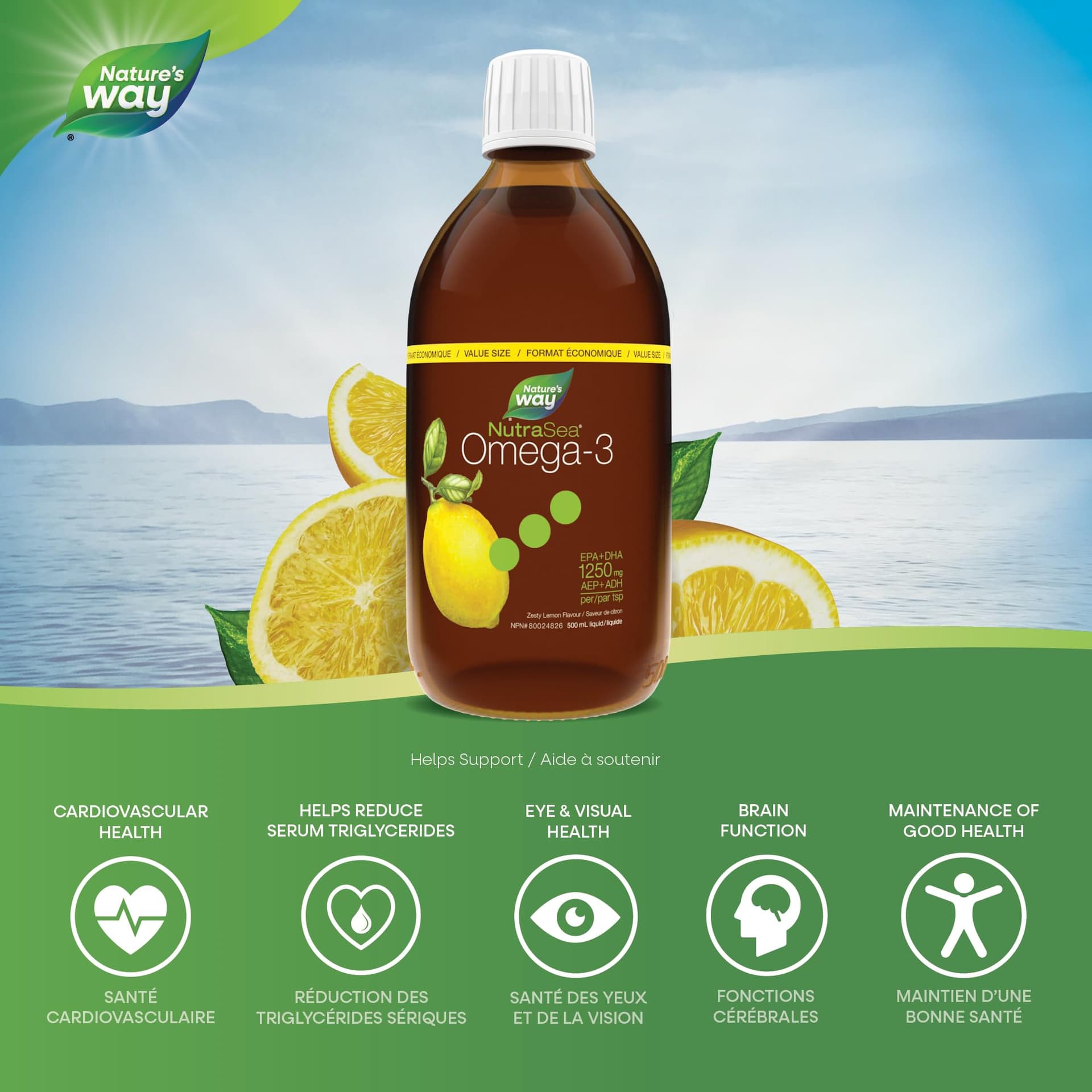 Nature's Way NutraSea Omega 3 Fish Oil Liquid Supplement – Bild 3