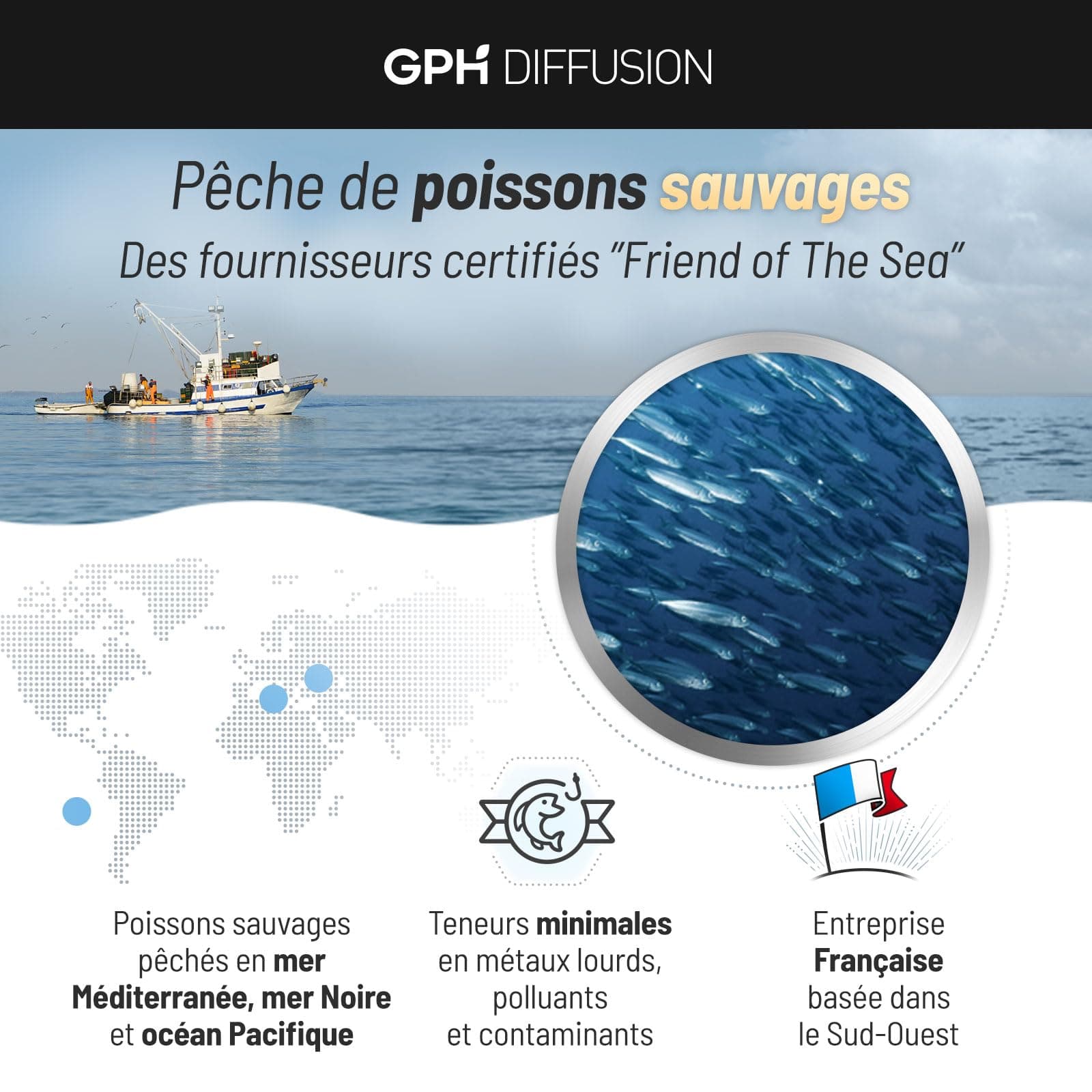 GPH DIFFUSION Oméga 3 - Huile de Poissons Sauvages - Cerveau - Vision - Coeur - EPA 660mg – Bild 5