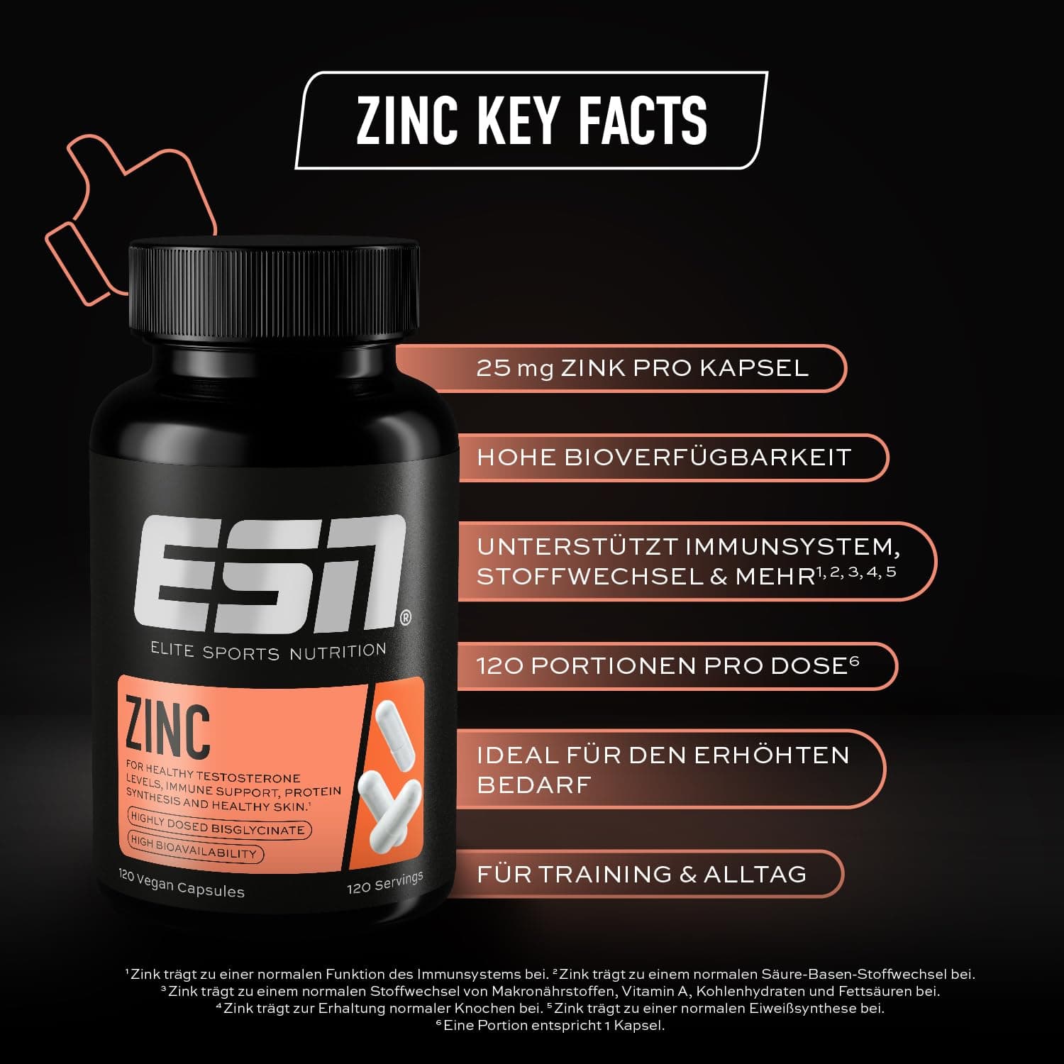 ESN Zinc, 120 Kapseln – Bild 3