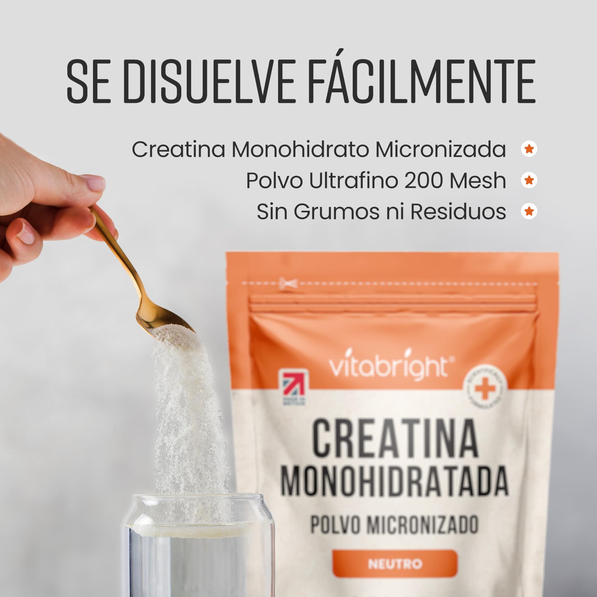 VitaBright Creatine Monohydrate Powder Micronised | 400g – Bild 5