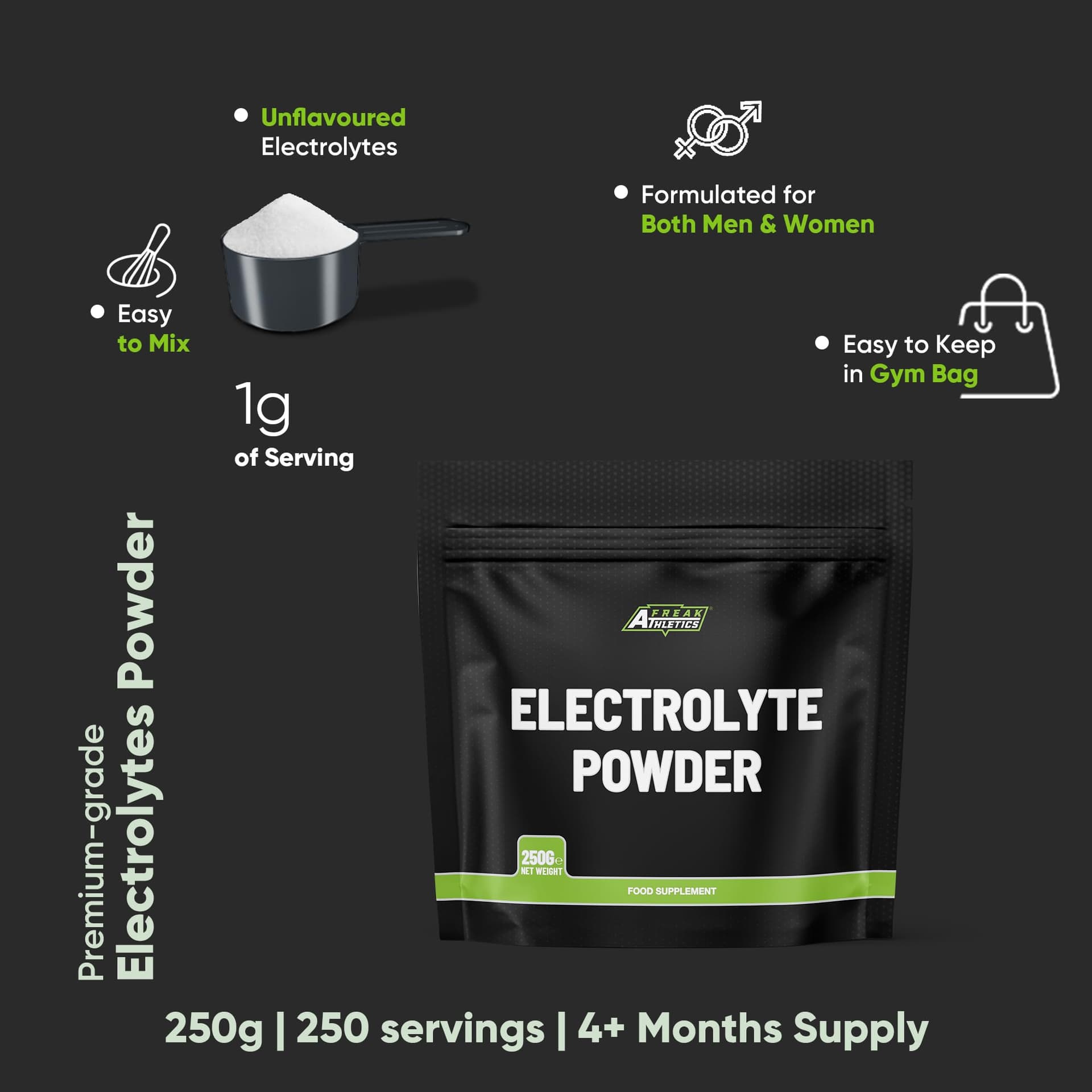 Freak Athletics Electrolytes Powder 250g – Bild 7