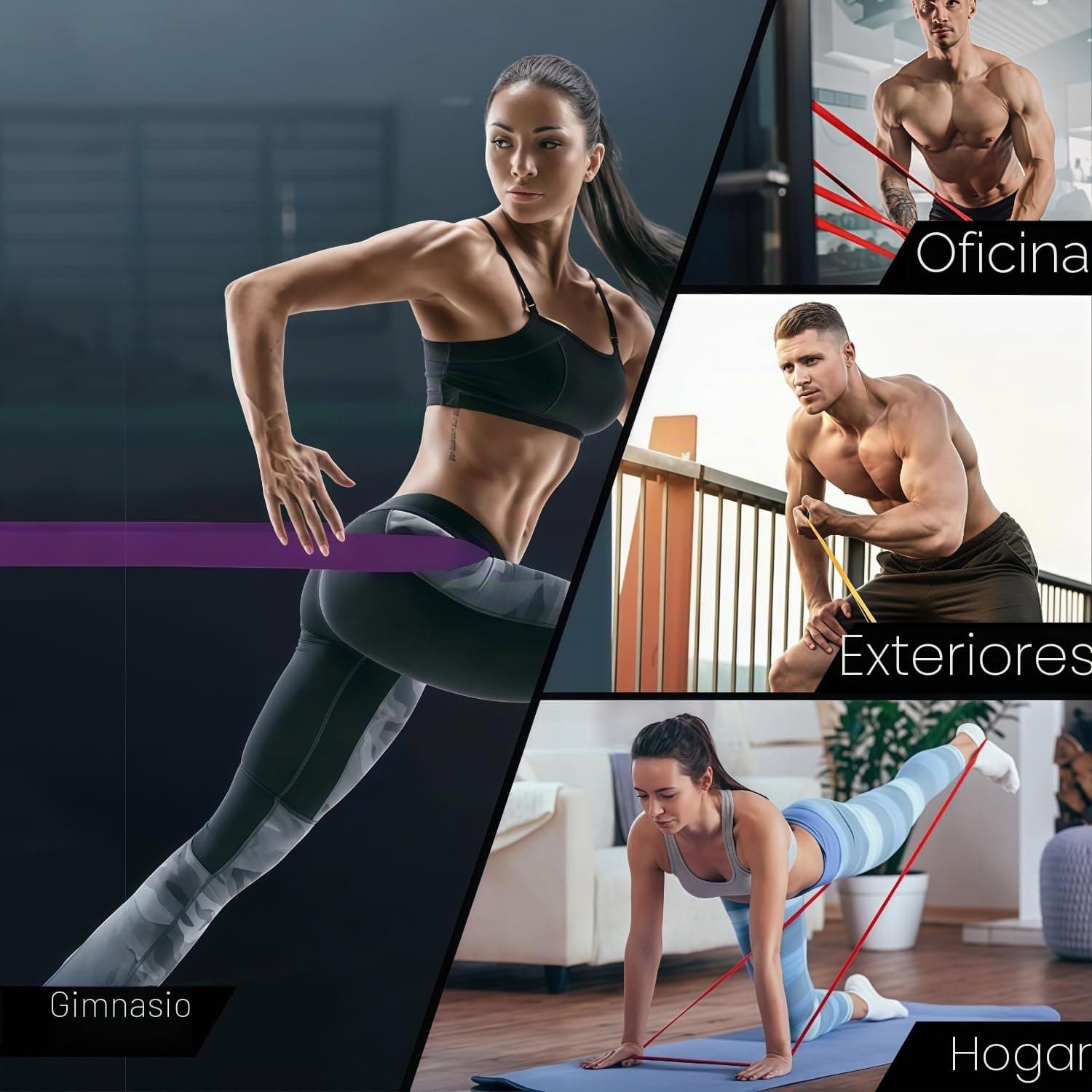 Kiuiom Cintas Elasticas Musculacion,Bandas de Resistencia Set con – Bild 7