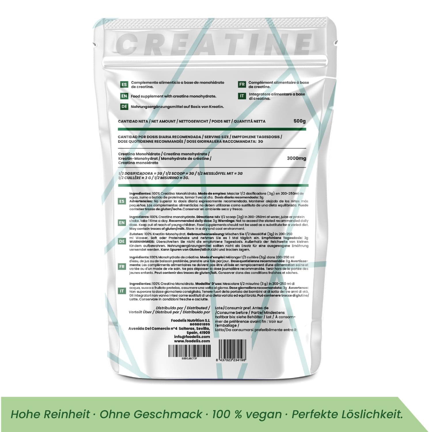 FOODELIS Creatin Pulver 500 g – Bild 8