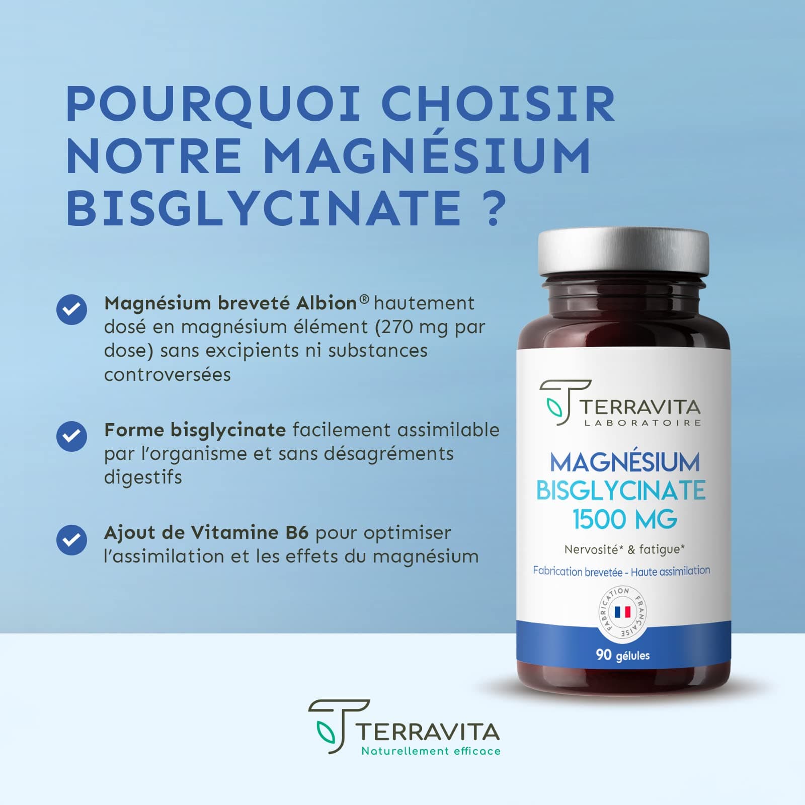 Terravita MAGNÉSIUM BISGLYCINATE + Vitamine B6 – Bild 4