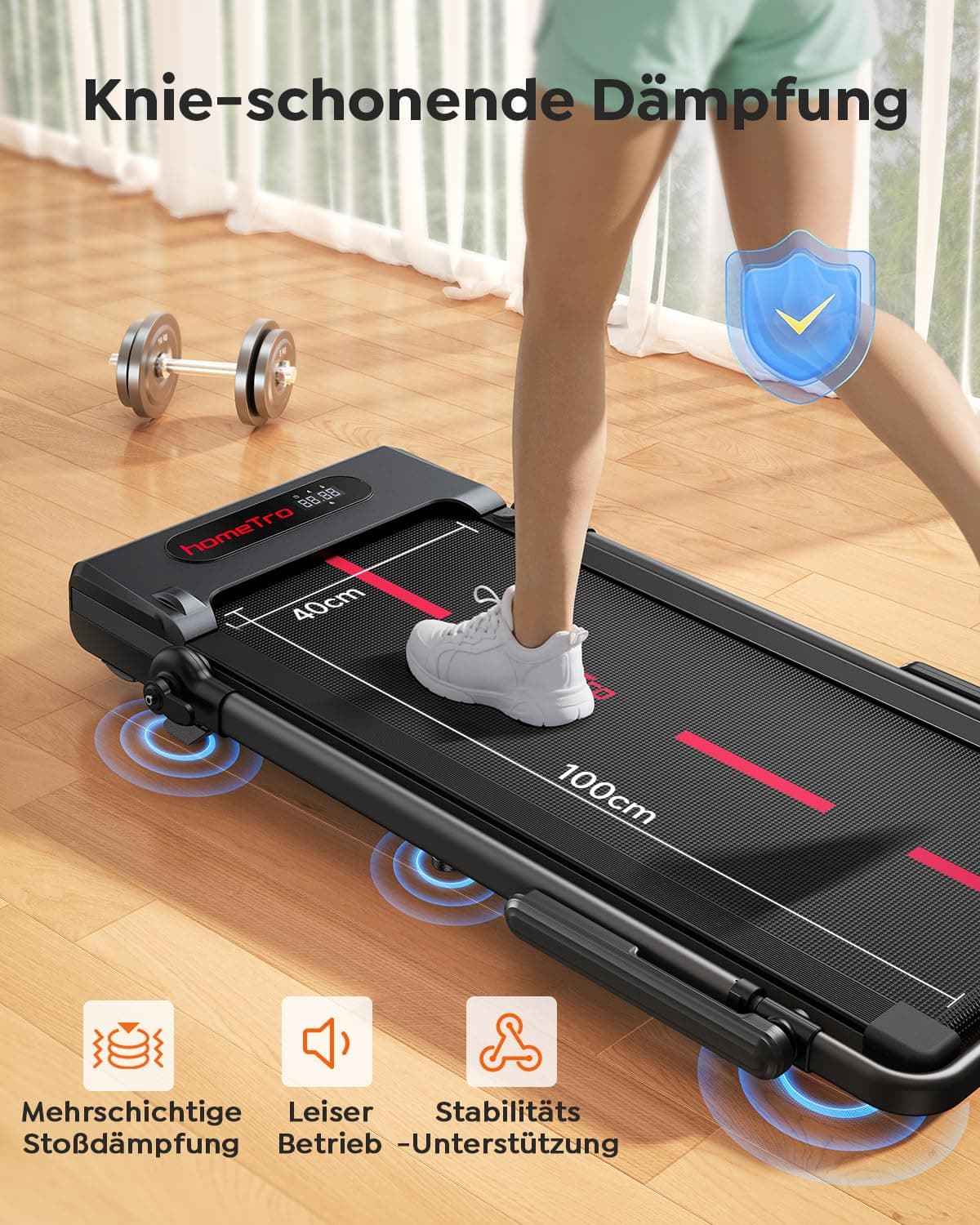 HomeTro Laufband für Zuhause Klappbar mit 7% Steigung – Bild 6