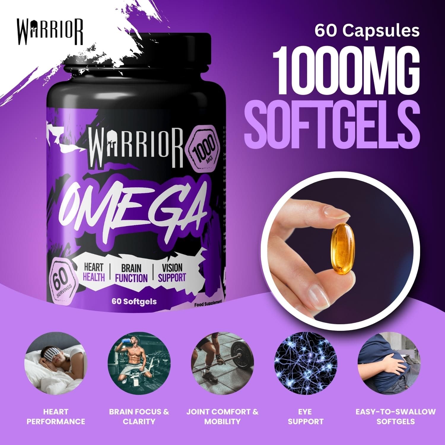 Warrior Omega 3 Fish Oil 1000mg – Bild 3